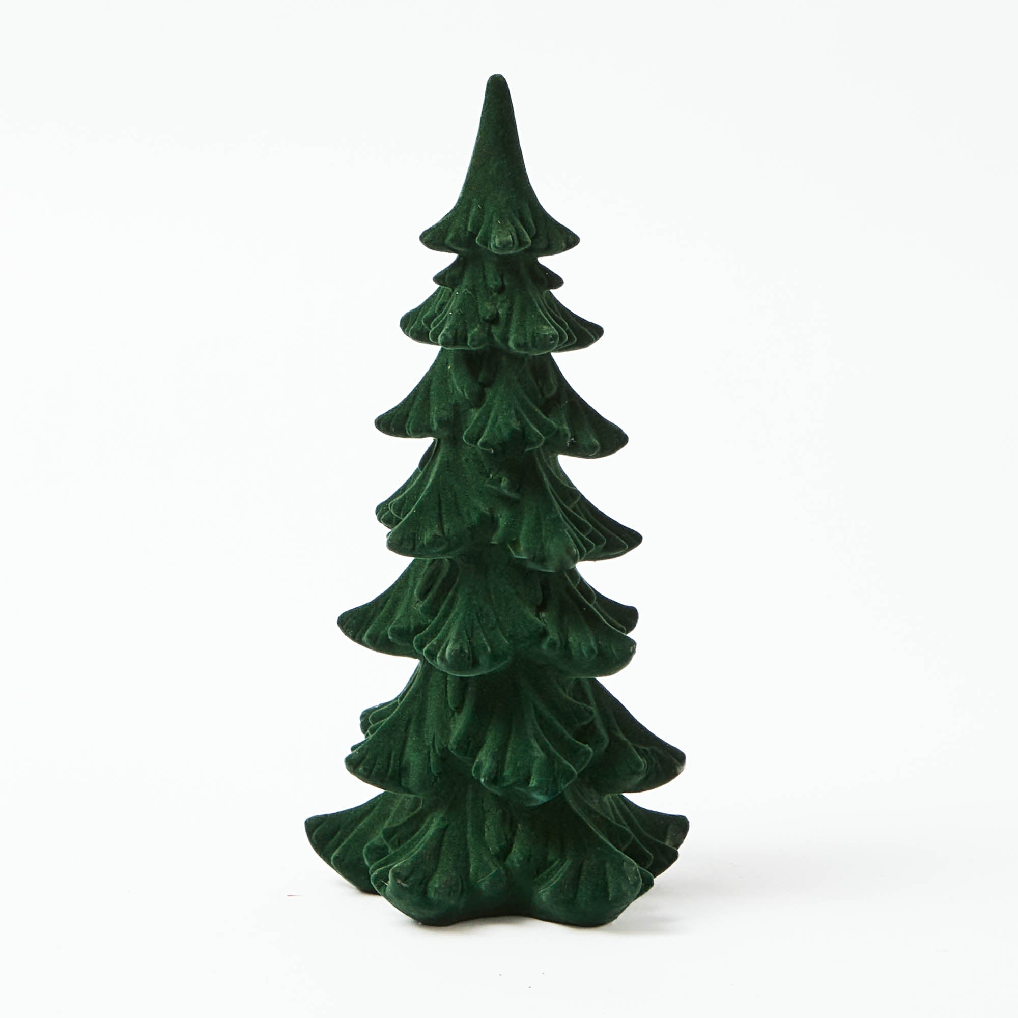 Forest Green Flocked Fir Tree (Pair)