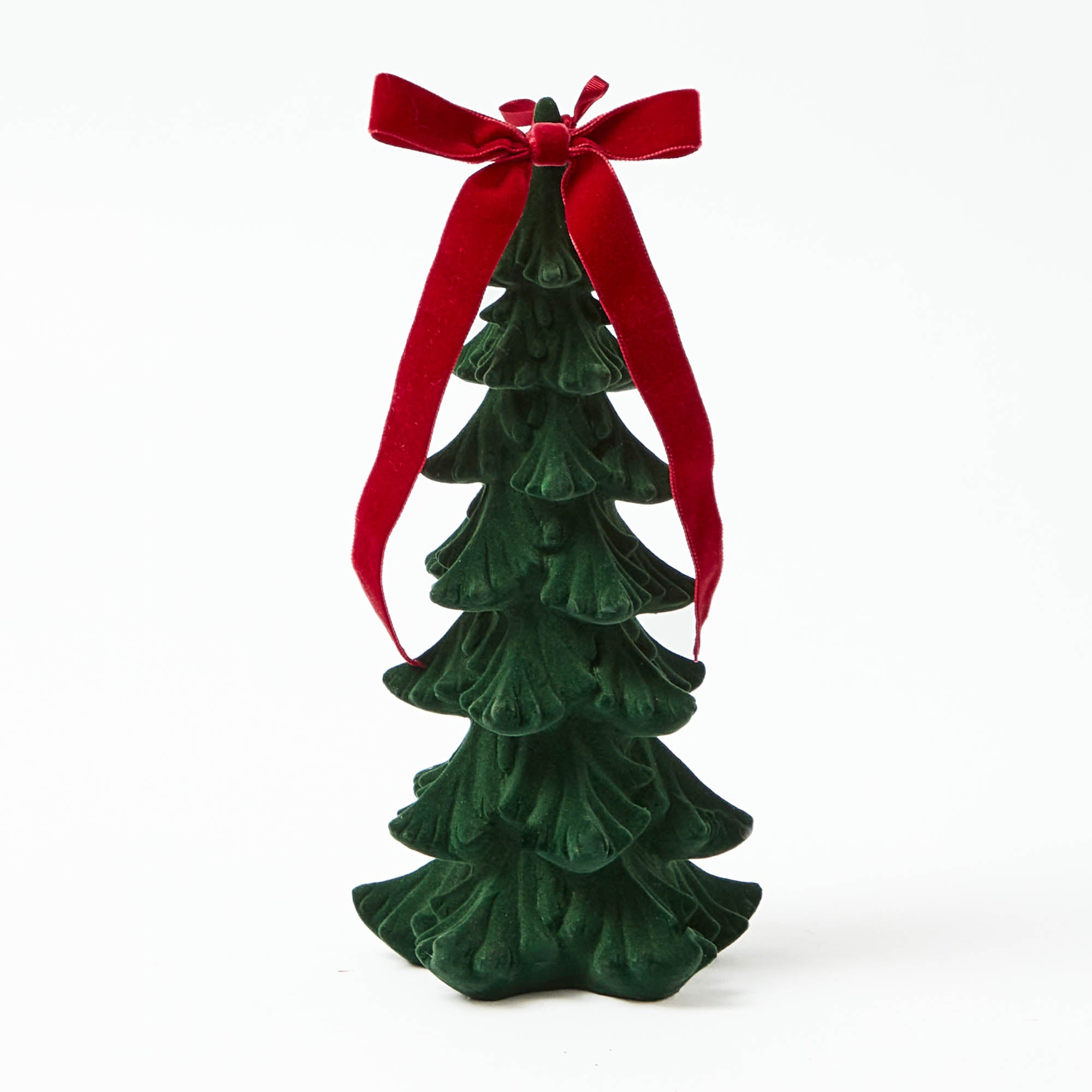 Forest Green Flocked Fir Tree (Pair)