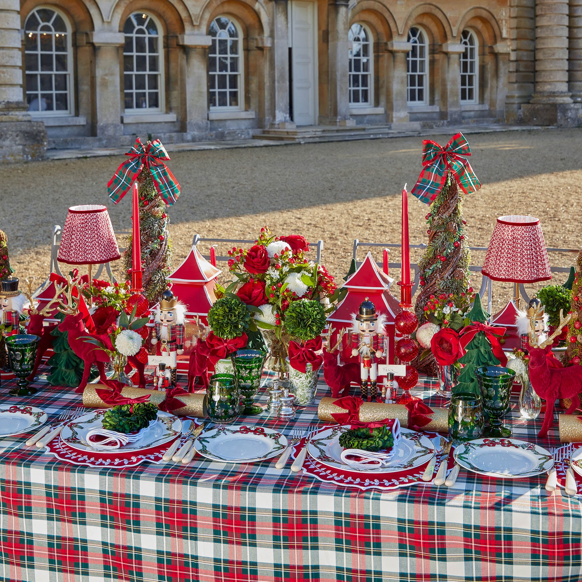 Camille Red Ribboned Candlescape