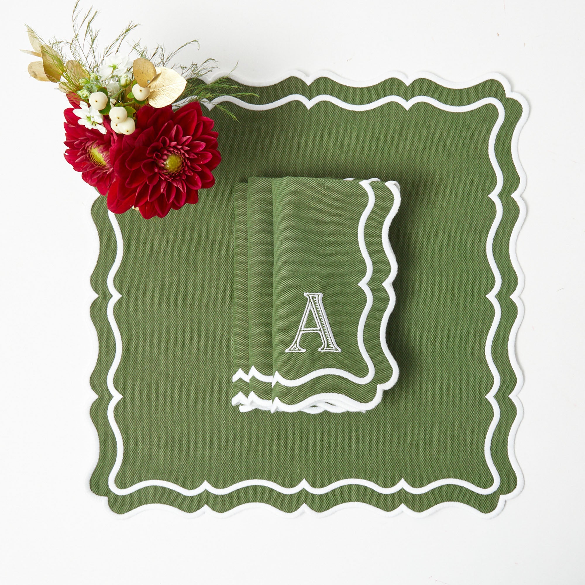 Katherine Green Napkins (Set of 4): Elevate your dining experience with a touch of elegance.