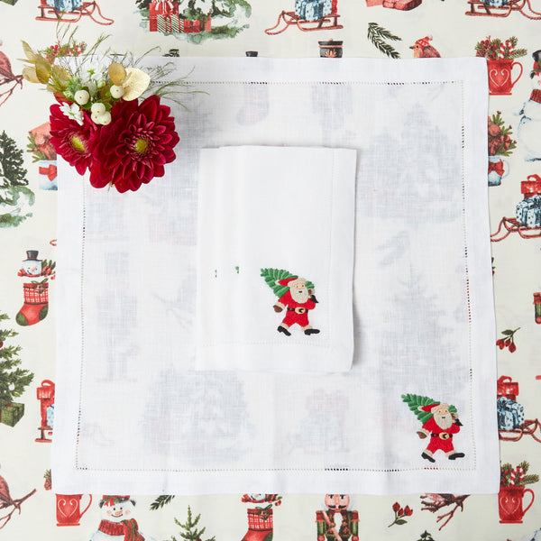 White Embroidered Jolly Nutcracker Napkins (Set of 4) – Mrs. Alice