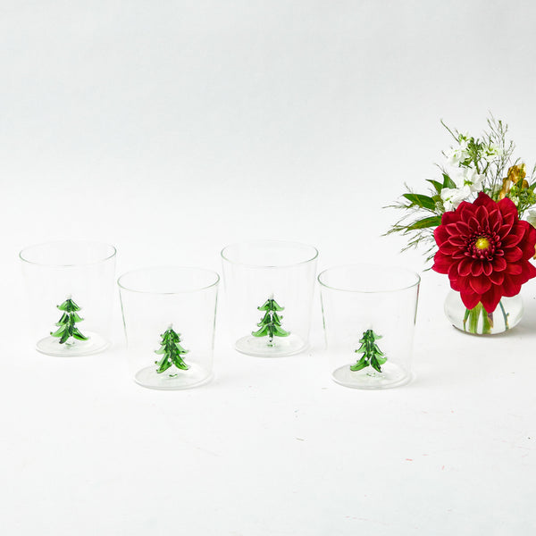 Spode Christmas Tree Glassware - Set of 4 -Made of Glass –  Gold Rim- Classic Drinkware - Gift for Christmas, Holidays, or Wedding - Drinking  Glasses (Stemless Wine Glasses): Mixed Drinkware Sets