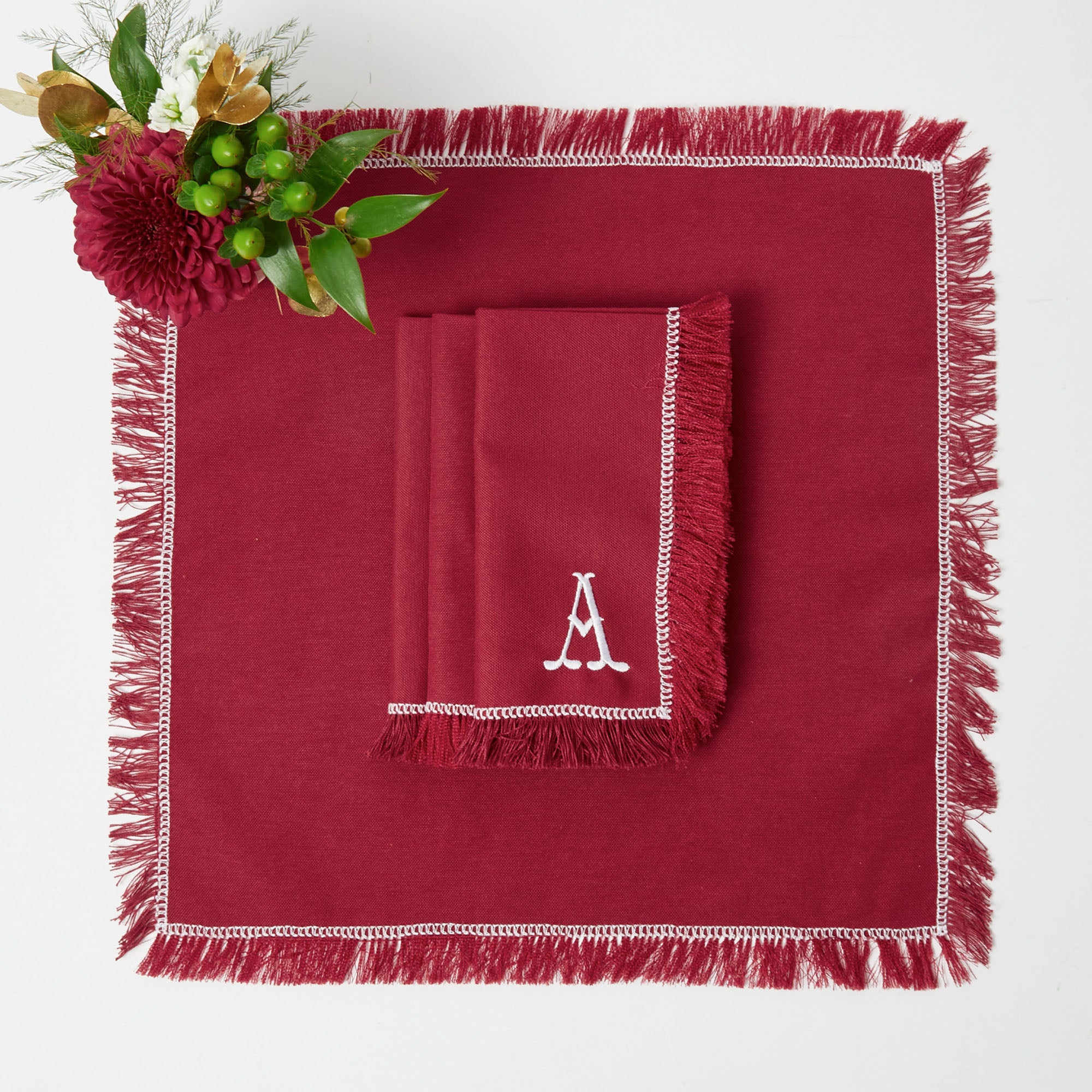 Red Berry White Linen Napkins (Set of 4) – Mrs. Alice