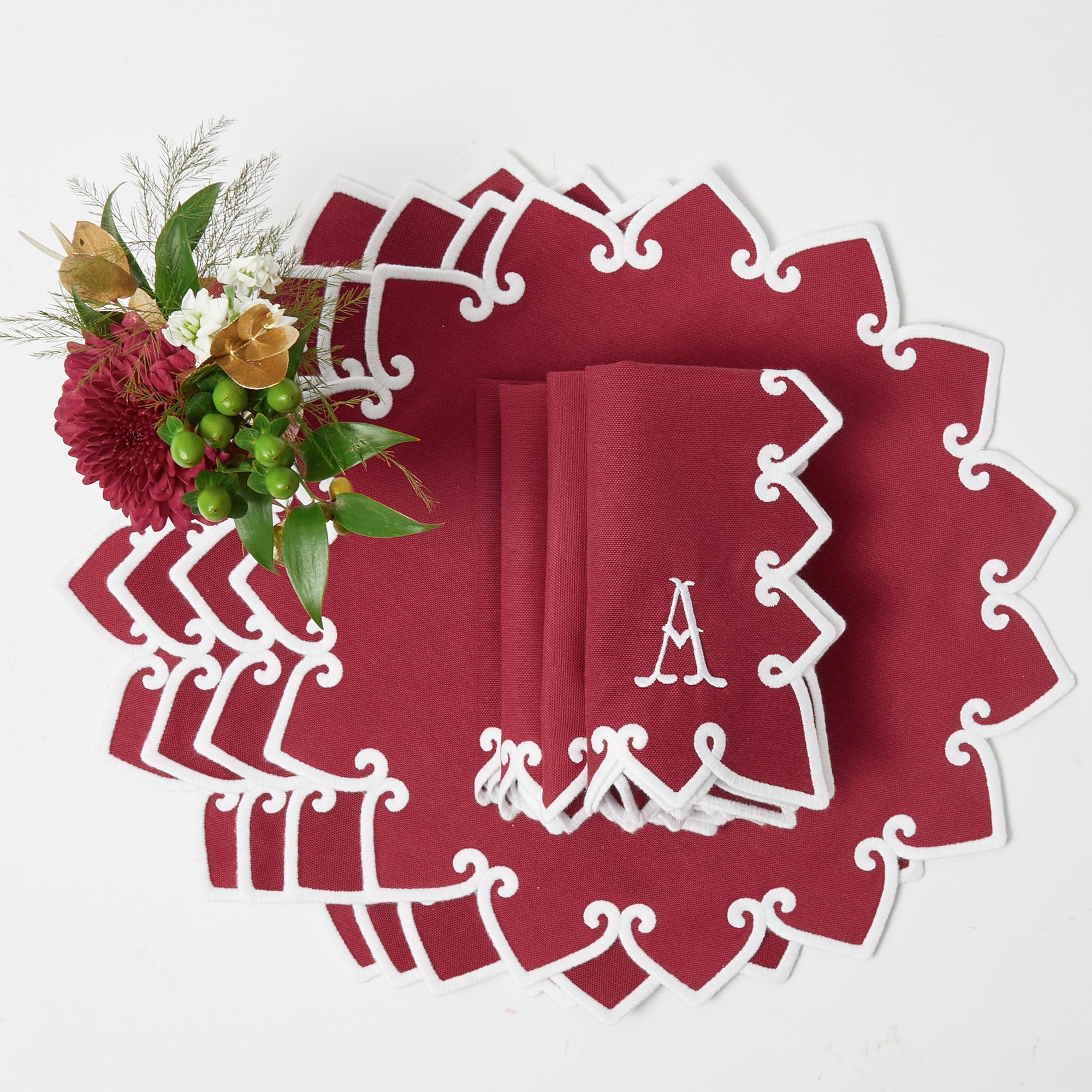 Red Berry White Linen Placemats (Set of 4) – Mrs. Alice