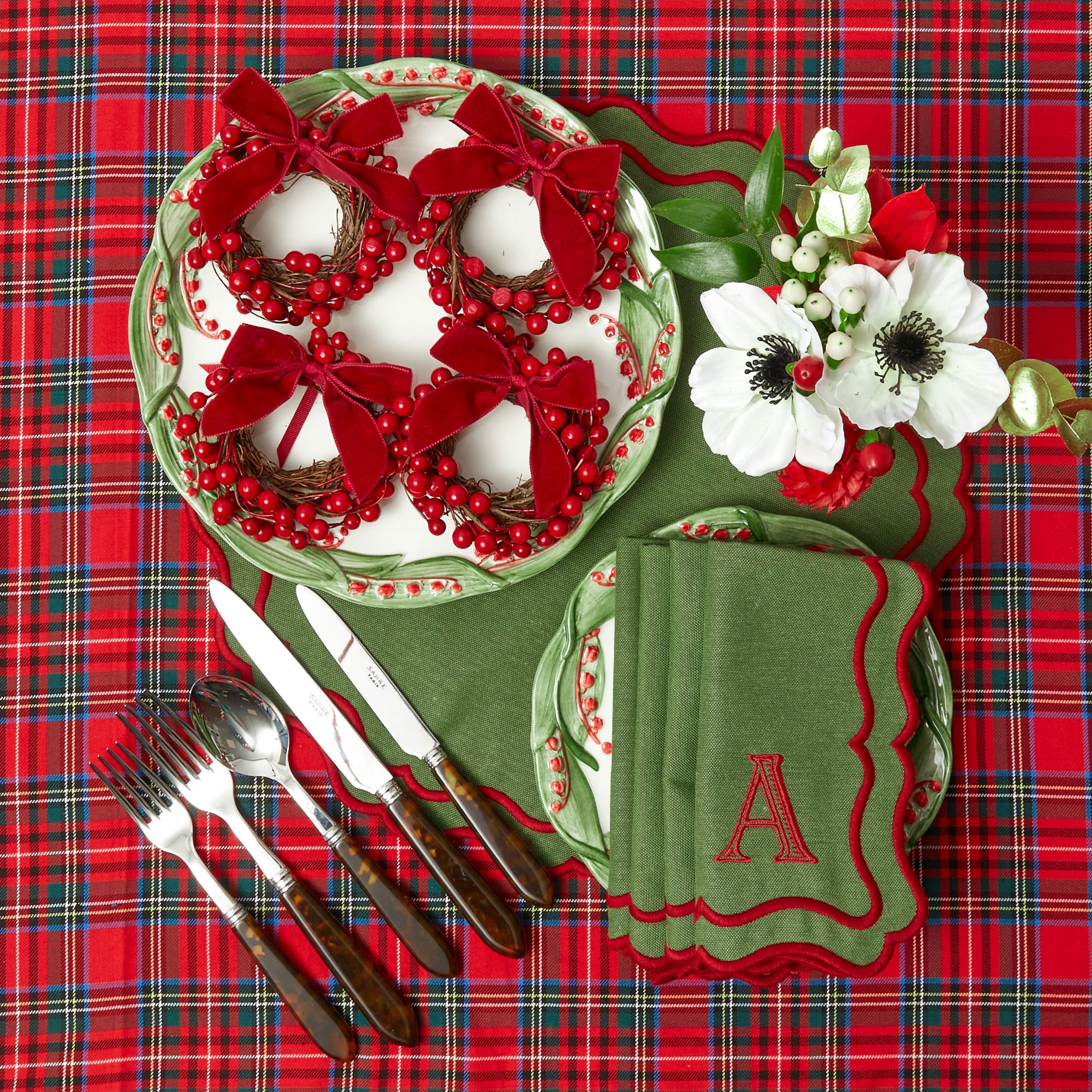 Christmas Wreaths | Red hot Tartan Wreaths with Berries