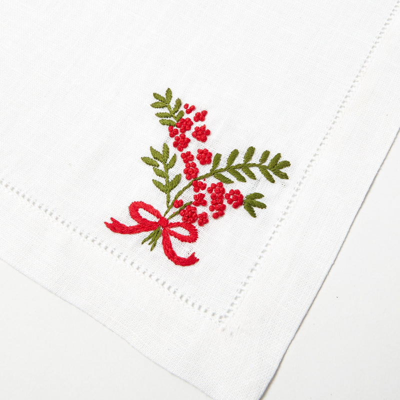 Red Berry White Linen Placemats (Set of 4) – Mrs. Alice