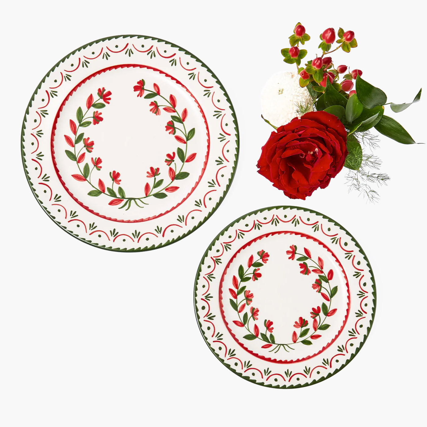 Josephine Red & Green Garland Starter Plate