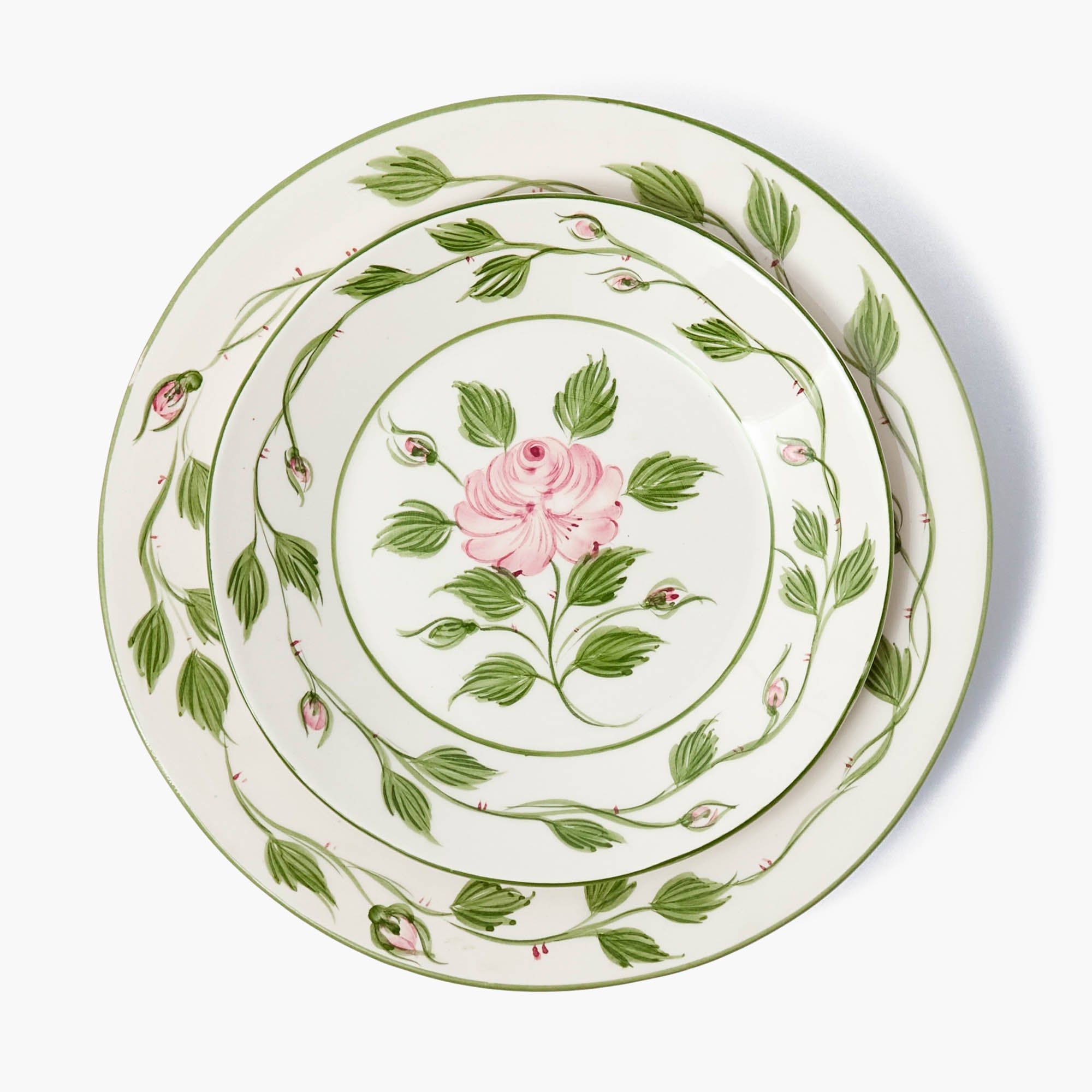 Rose Bud Dinner & Starter Plates (Set of 8)