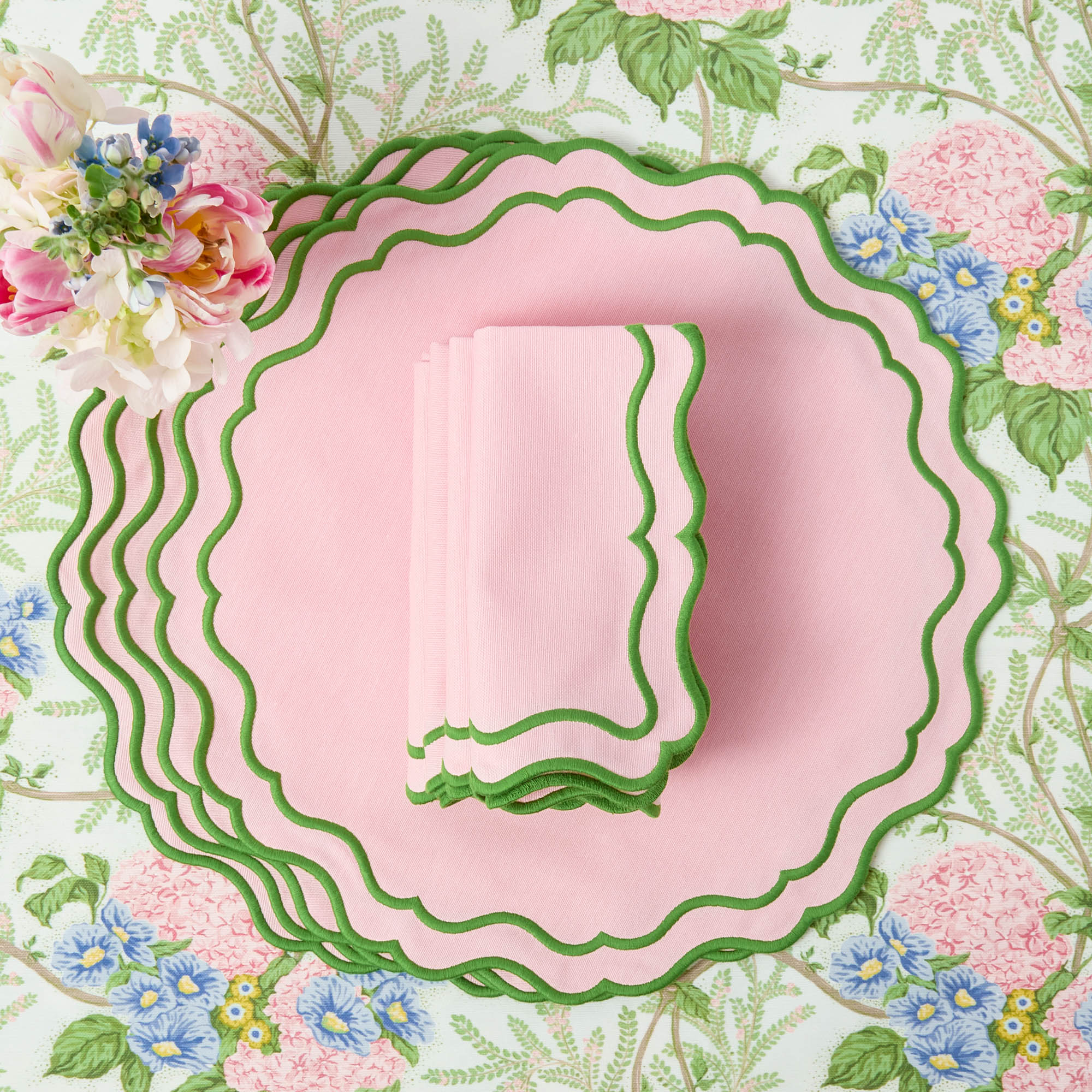 Katherine Pink & Green Napkins (Set of 4)