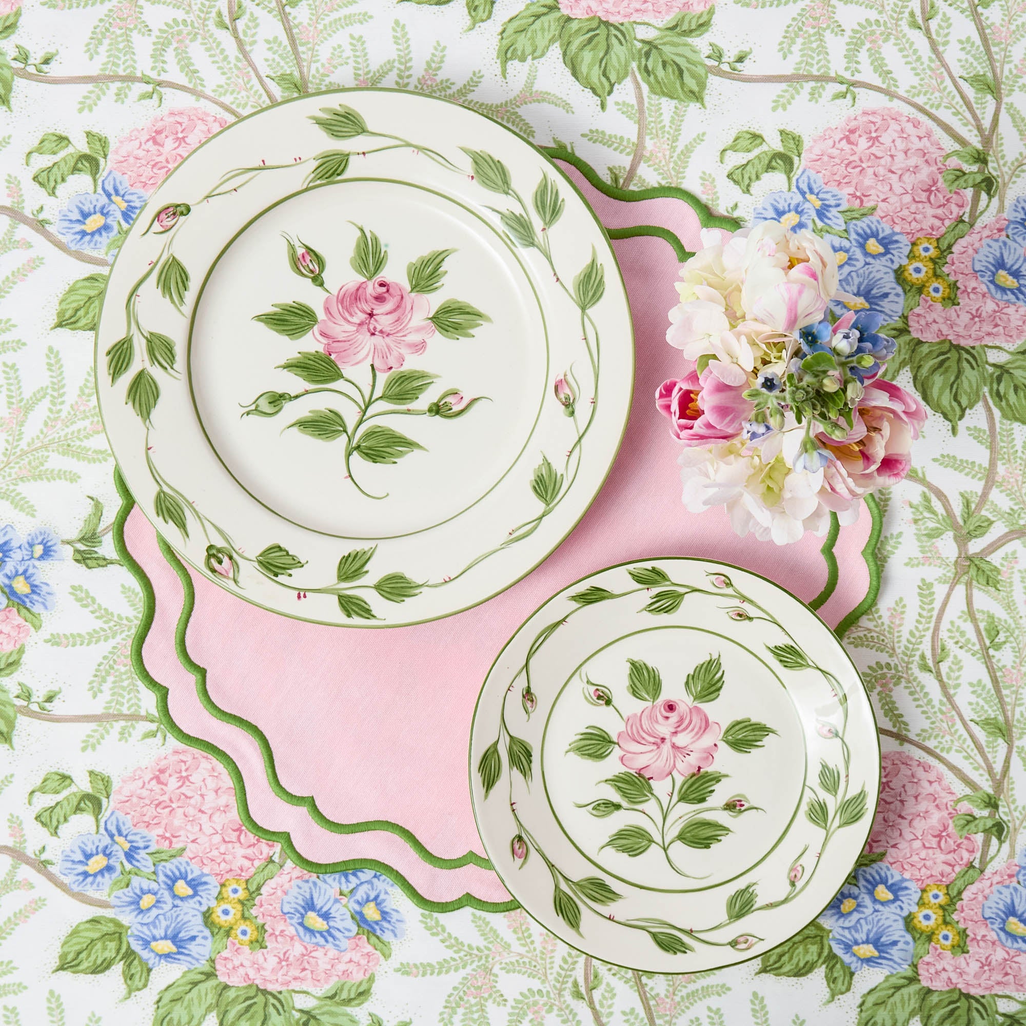 Rose Bud Dinner & Starter Plates (Set of 8)