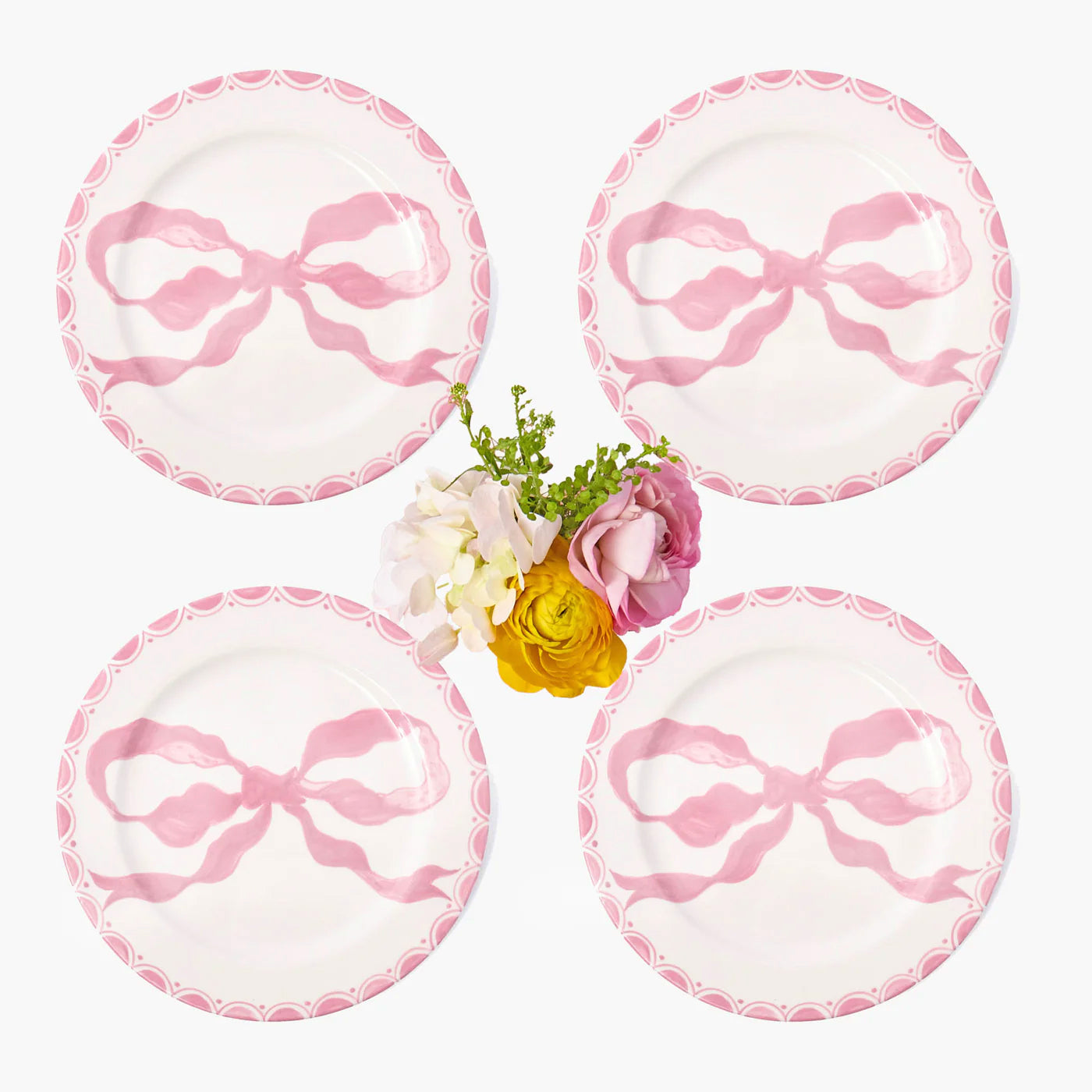 Marilyn Pink Bow Starter Plates (Set of 4)