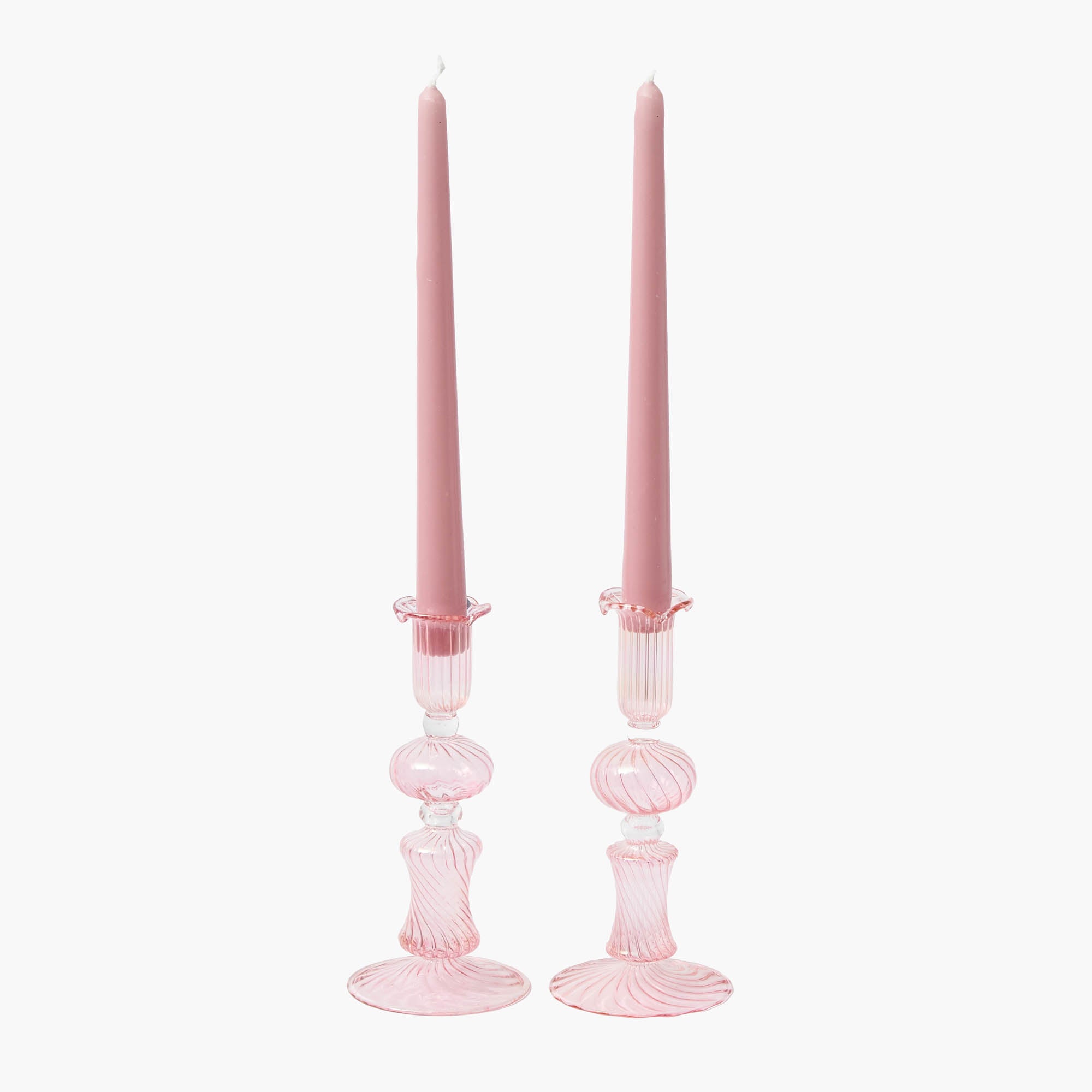 Small Gisele Pink Candle Holder (Pair)