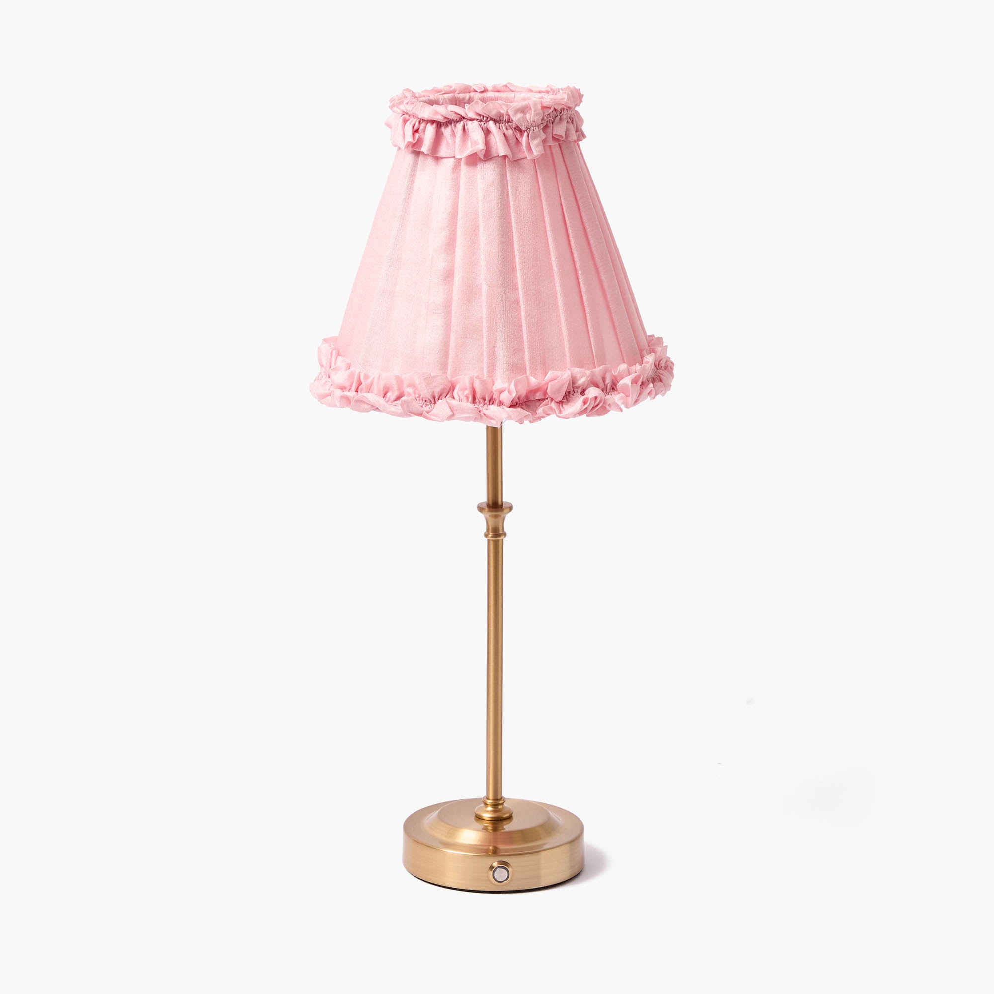 Pale Pink Silk Frilled Lampshade (18cm)