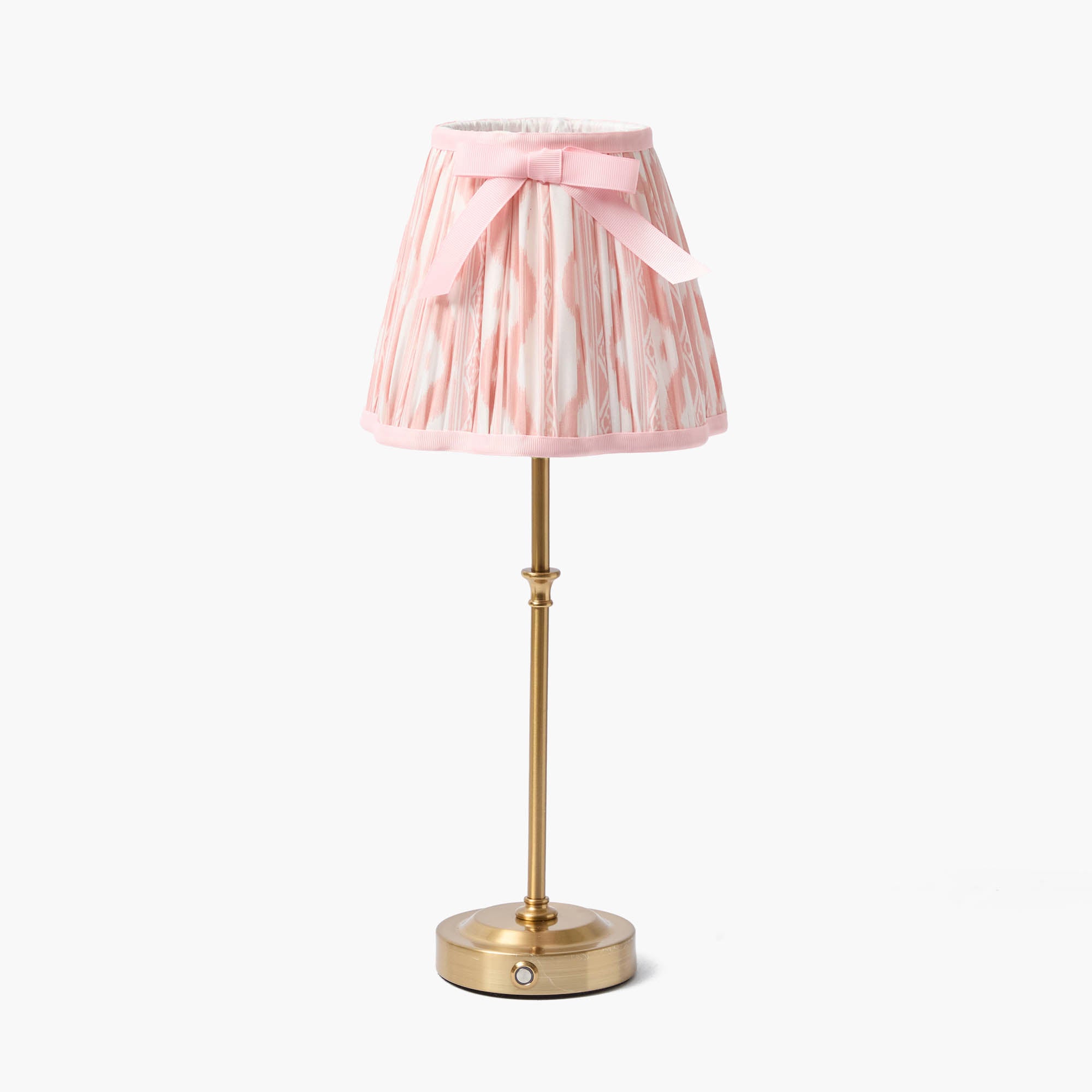 Edie Tall Rechargeable Lamp with Pink Ikat Bow Shade (18cm)