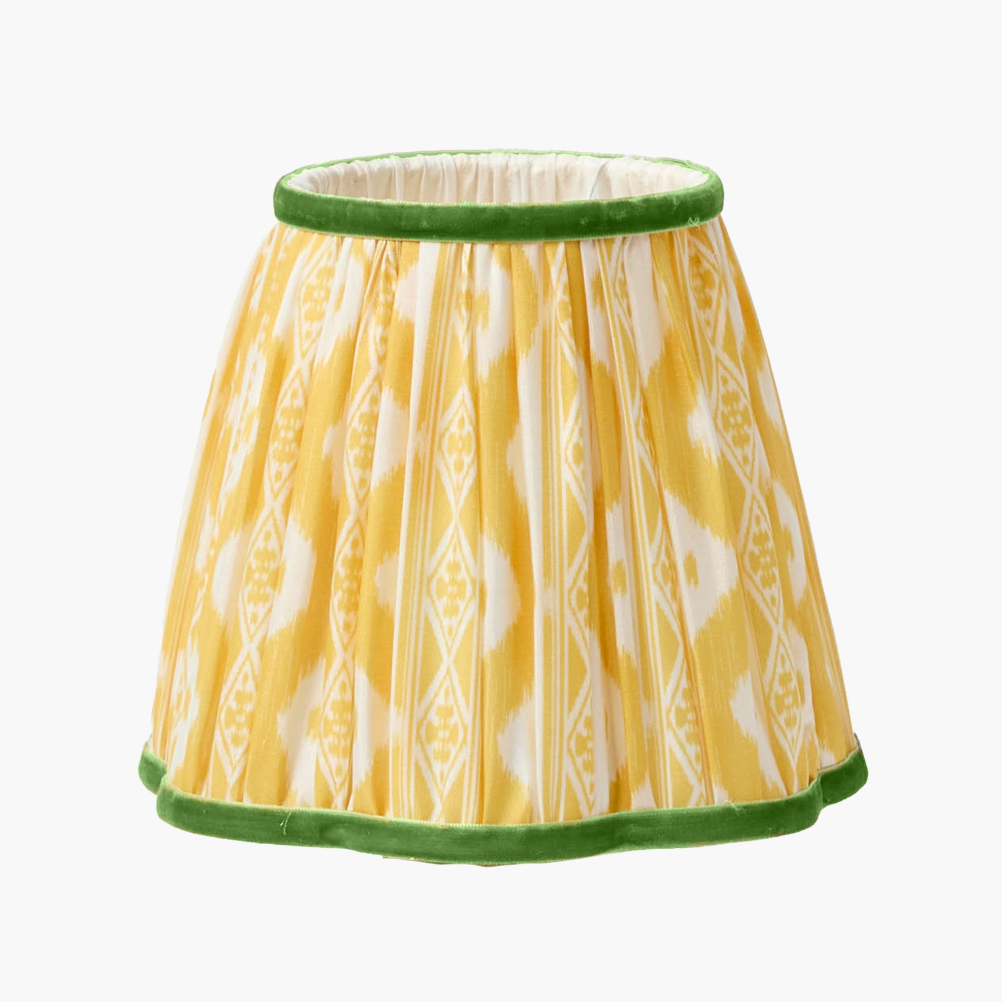 Rechargeable Lamp with Yellow & Green Ikat Shade (18cm)