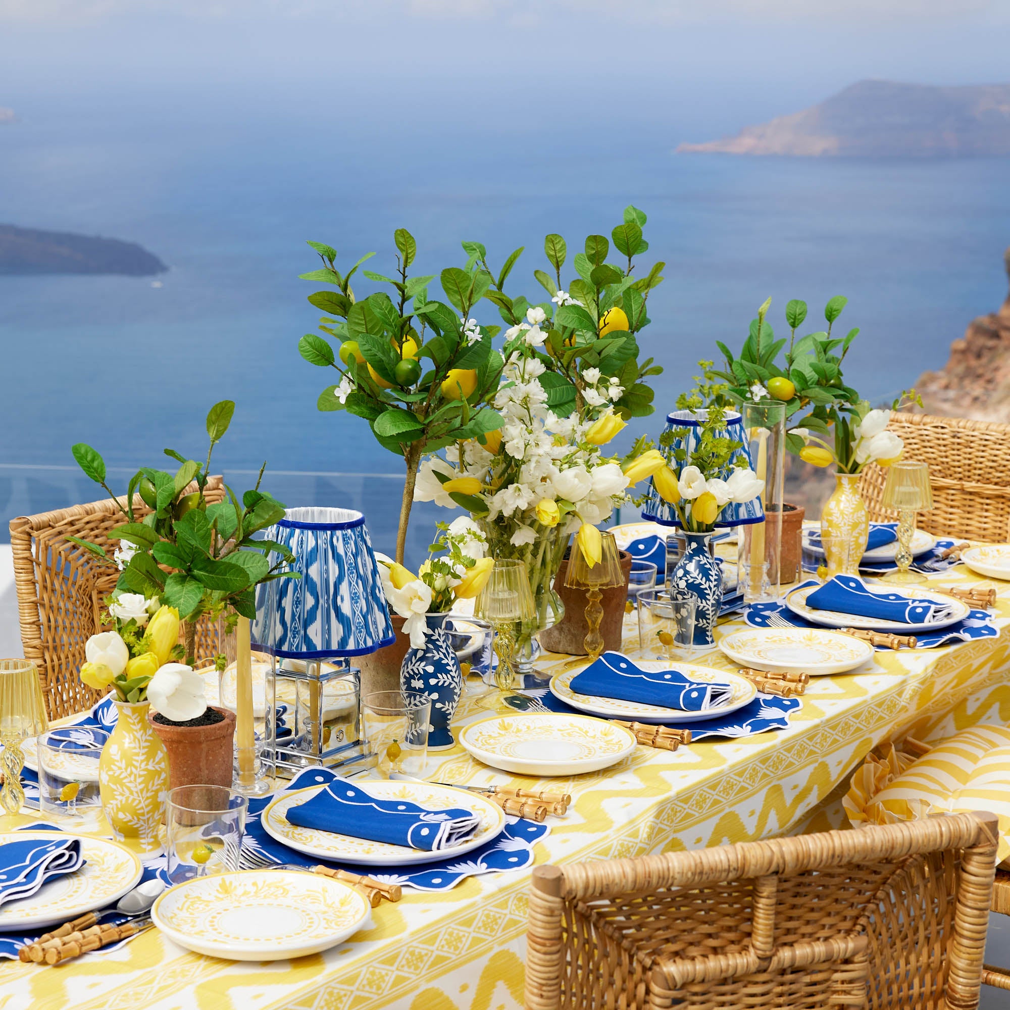 Yellow Ikat Tablecloth