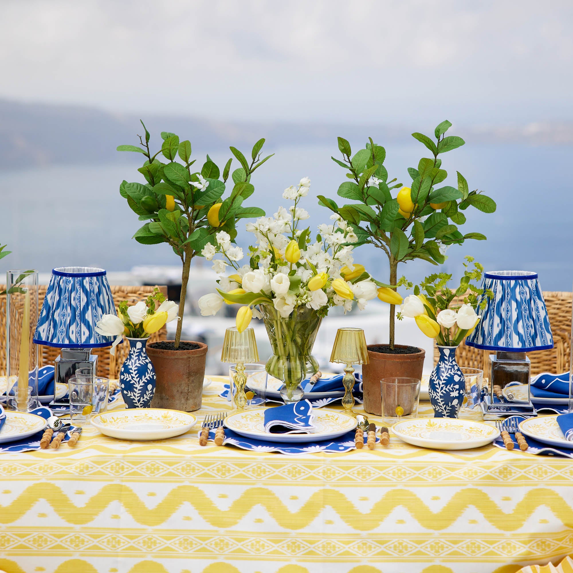 Yellow Ikat Tablecloth