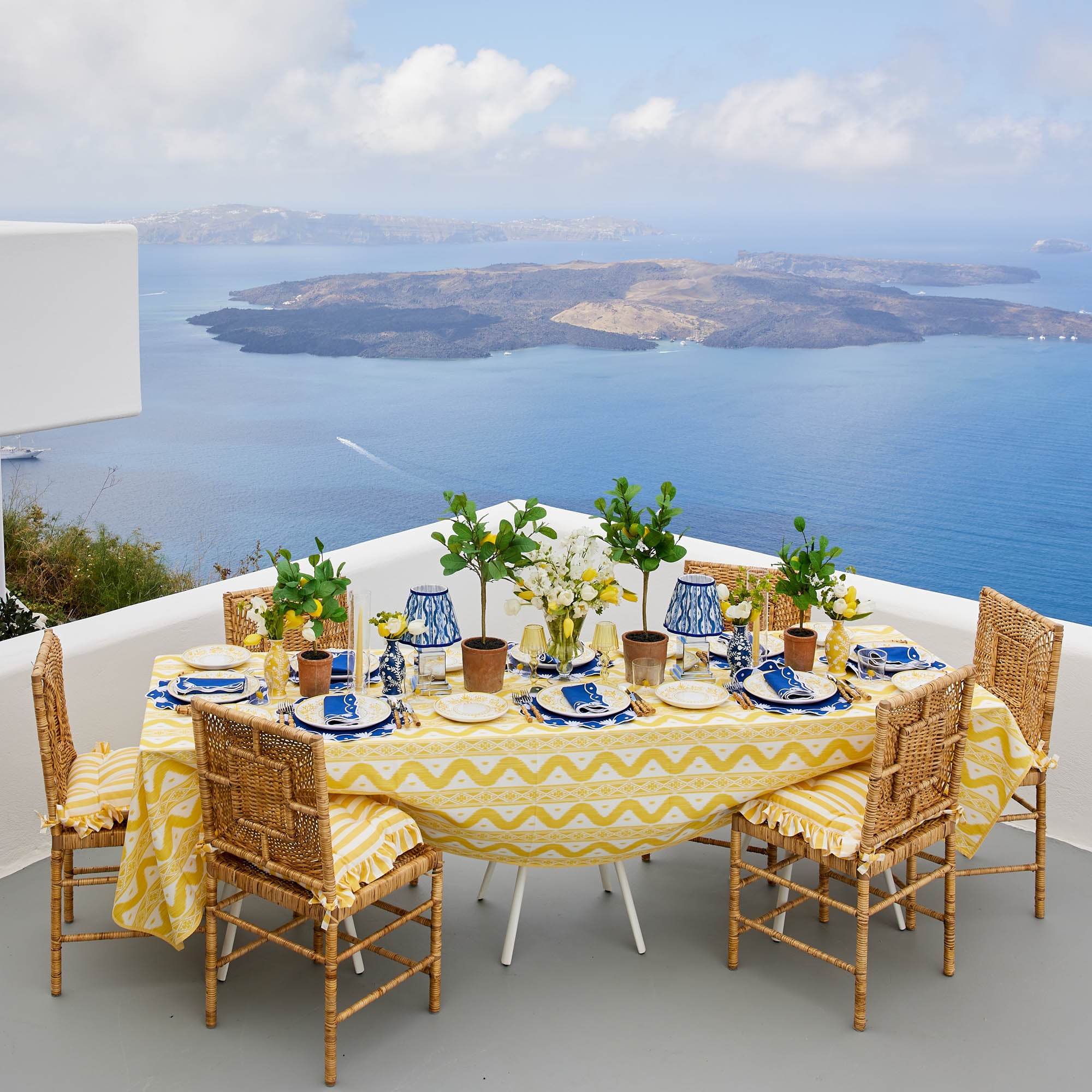 Yellow Ikat Tablecloth