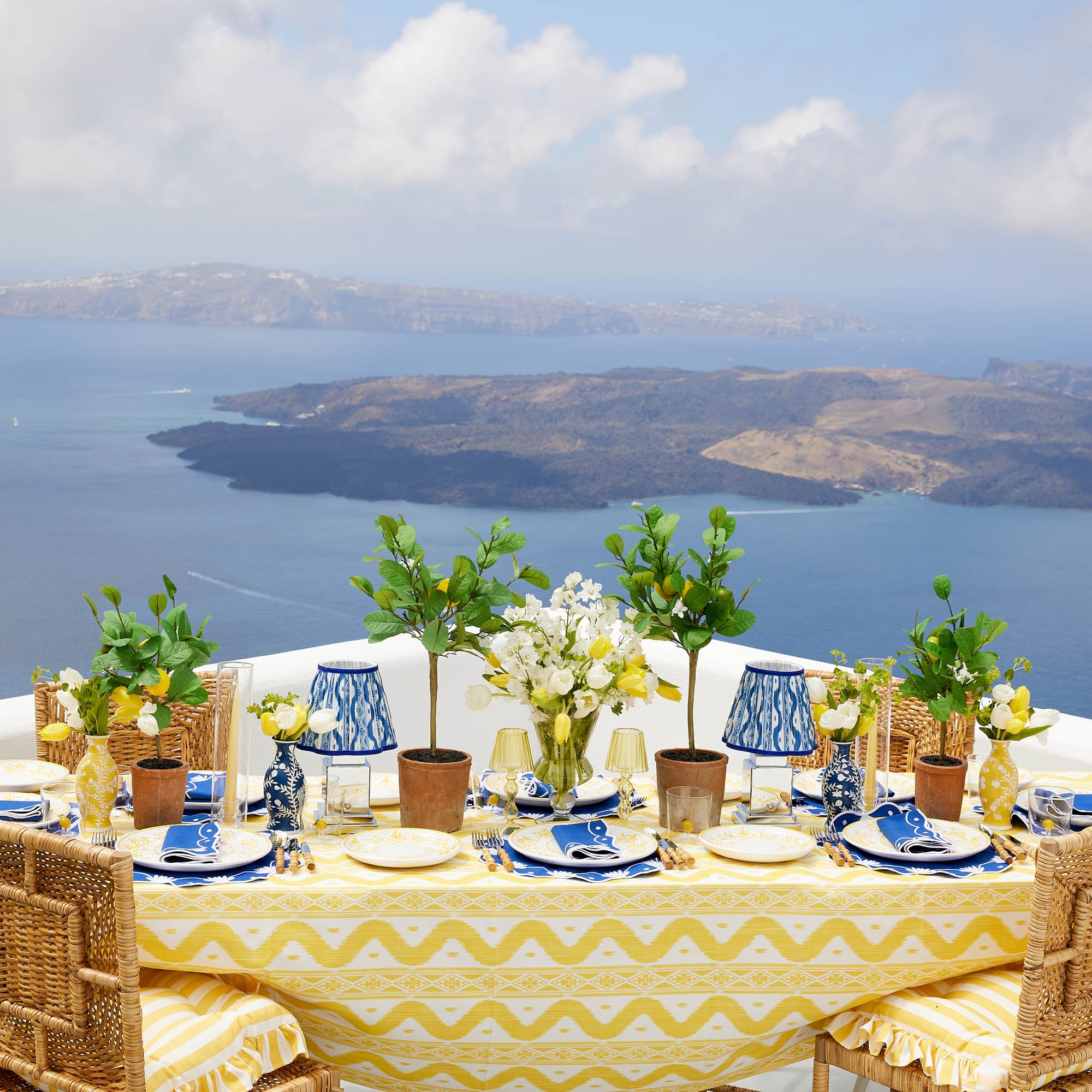 Yellow Ikat Tablecloth