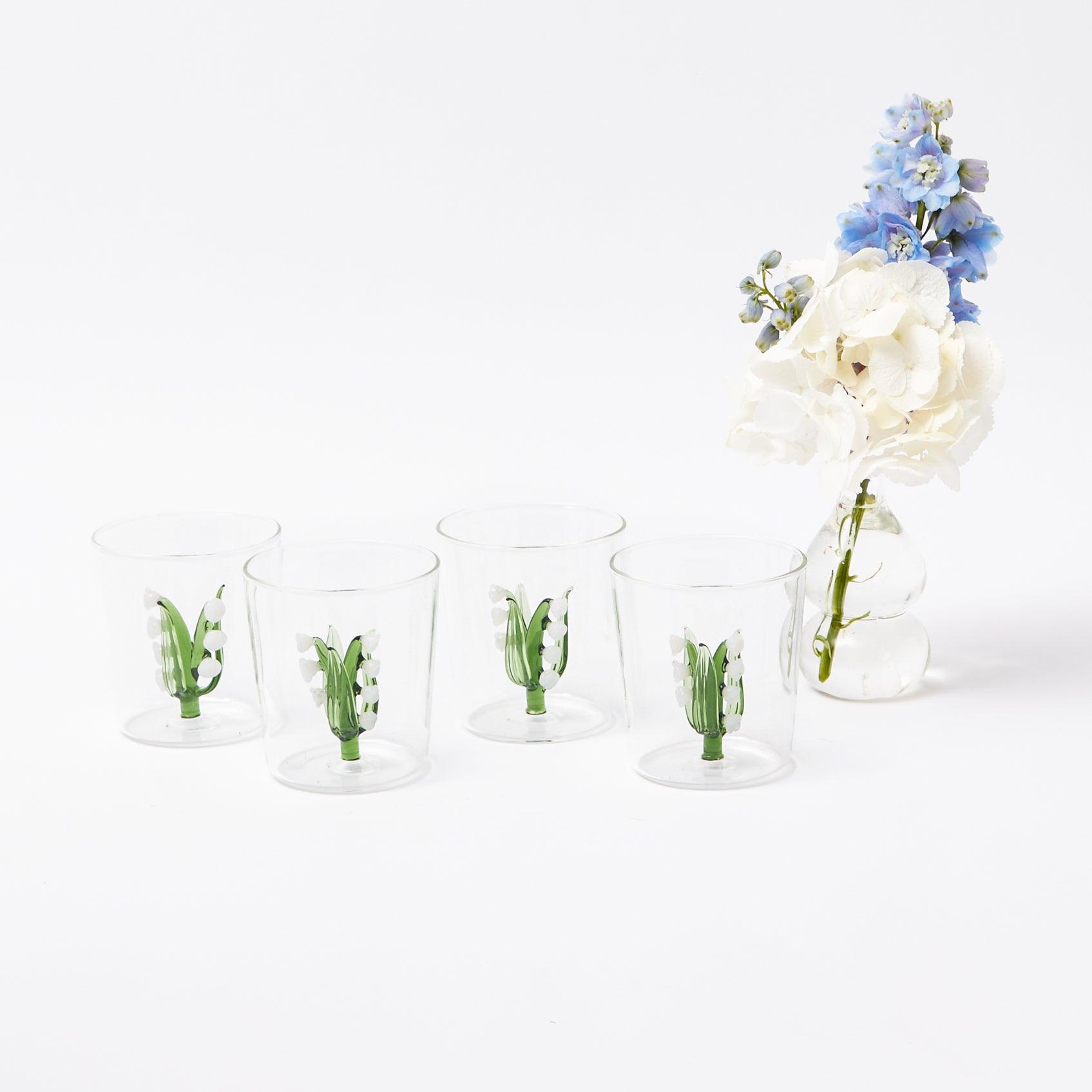 Lily of the Valley Glasses (Set of 4) - Mrs. Alice