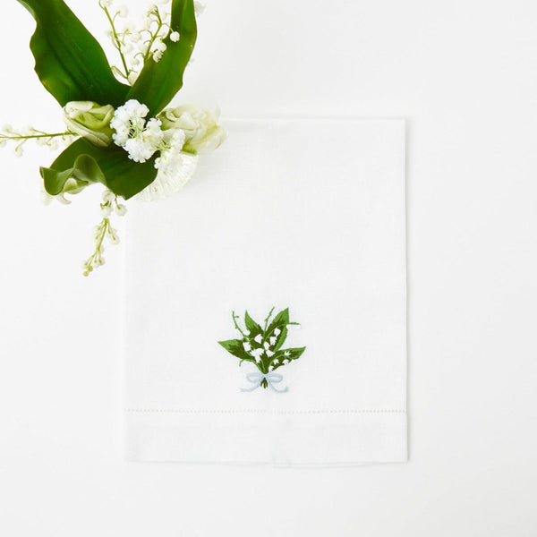 Set of 2 Lily of the Valley White Cotton Hand Towels – The Well