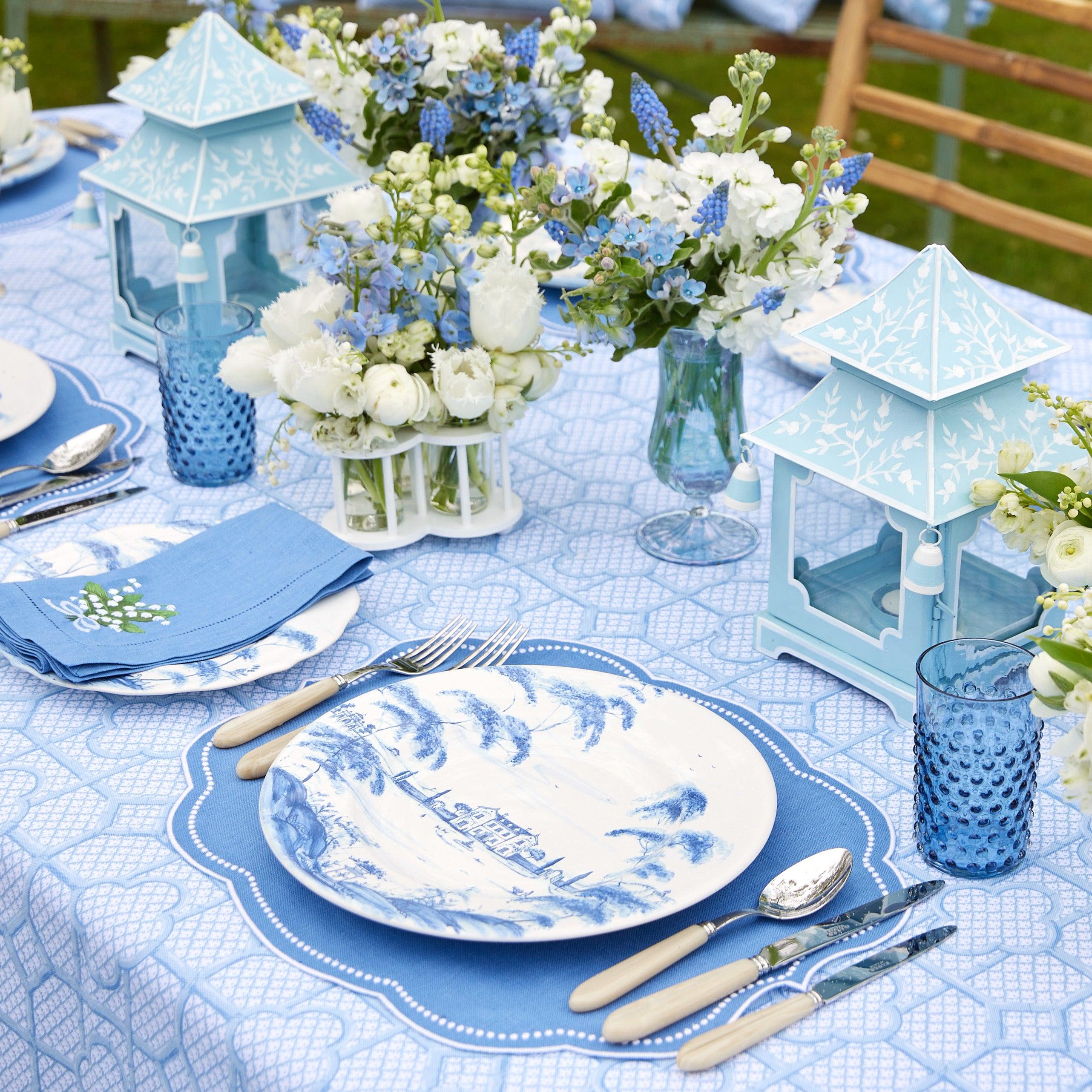 Sky Blue Ruffle Linen Napkins (Set of 4) – Mrs. Alice