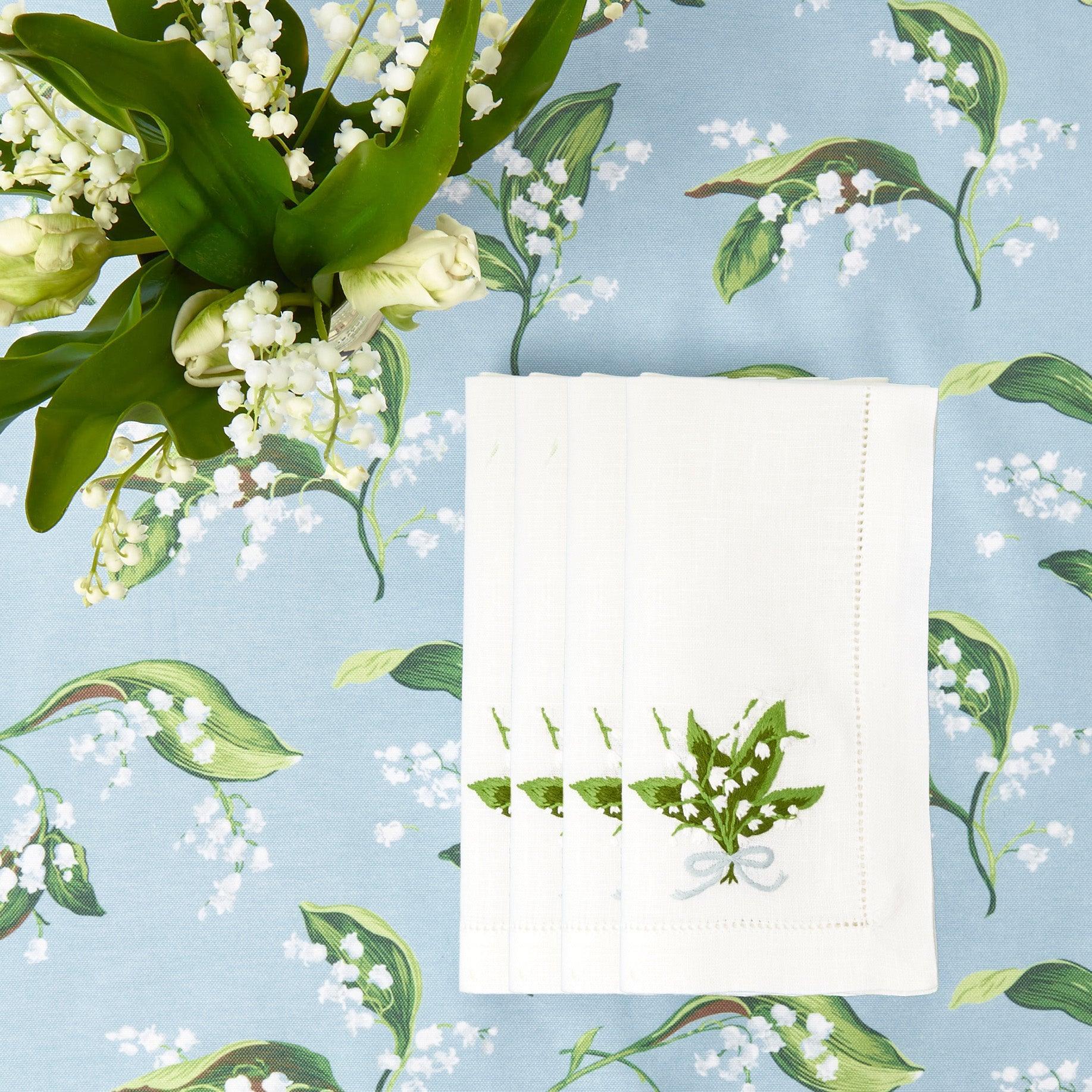 Set of 2 Lily of the Valley White Cotton Hand Towels – The Well