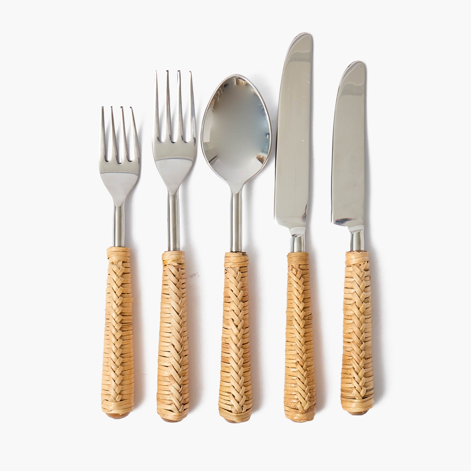 Plaited Rattan Cutlery (5 Piece)