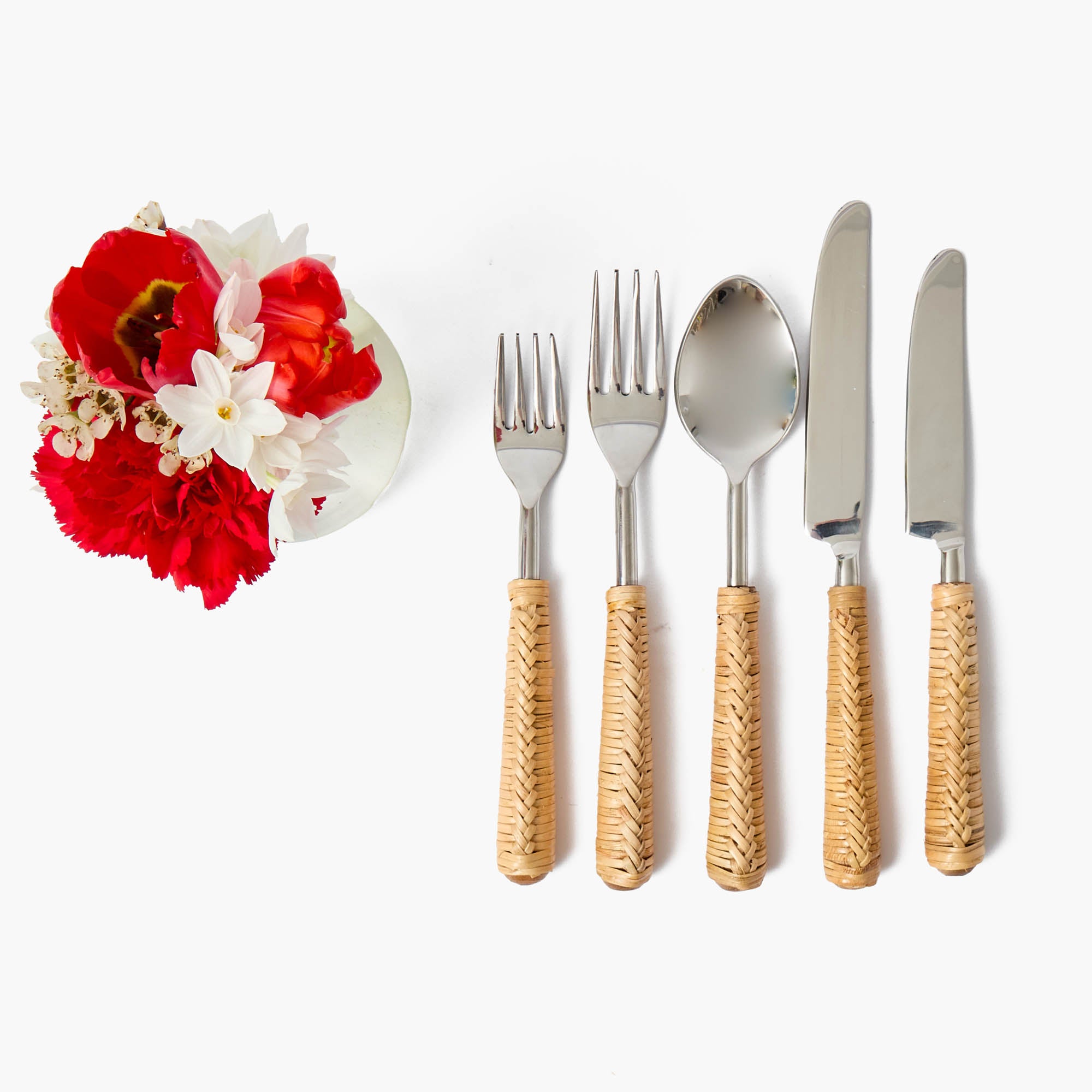 Plaited Rattan Cutlery (5 Piece)