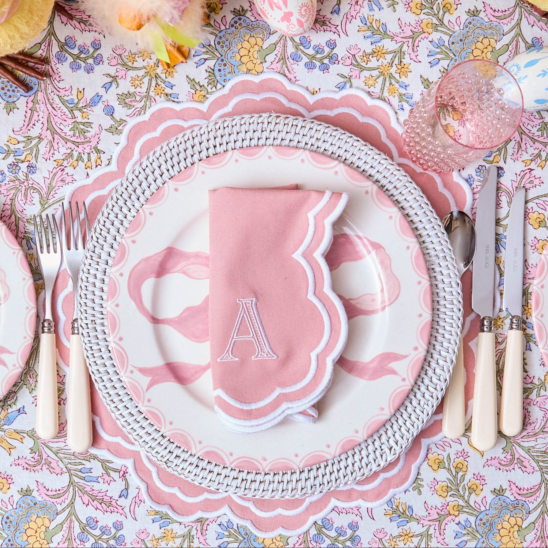 Allegra Pink Napkins (Set of 4)