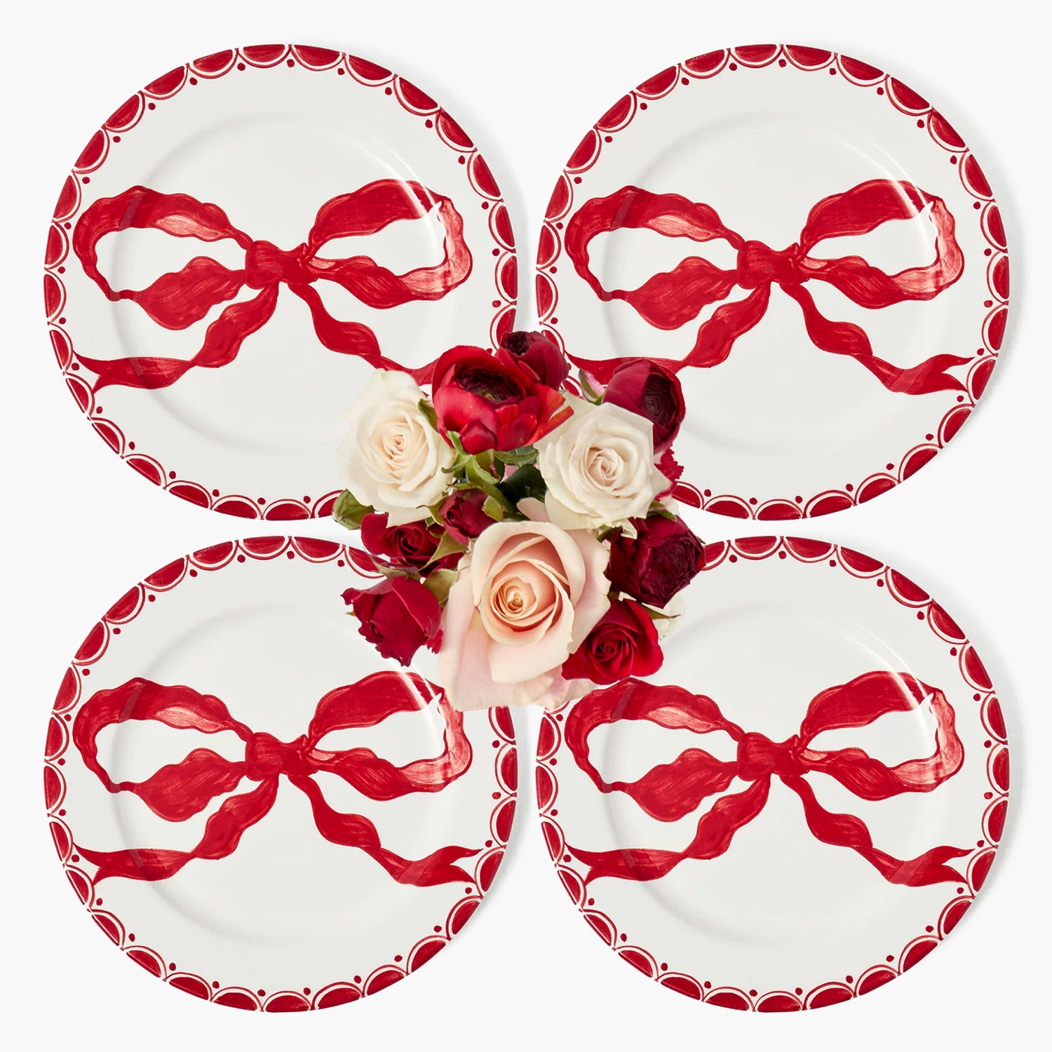 Marilyn Red Bow Dinner Plates (Set of 4)