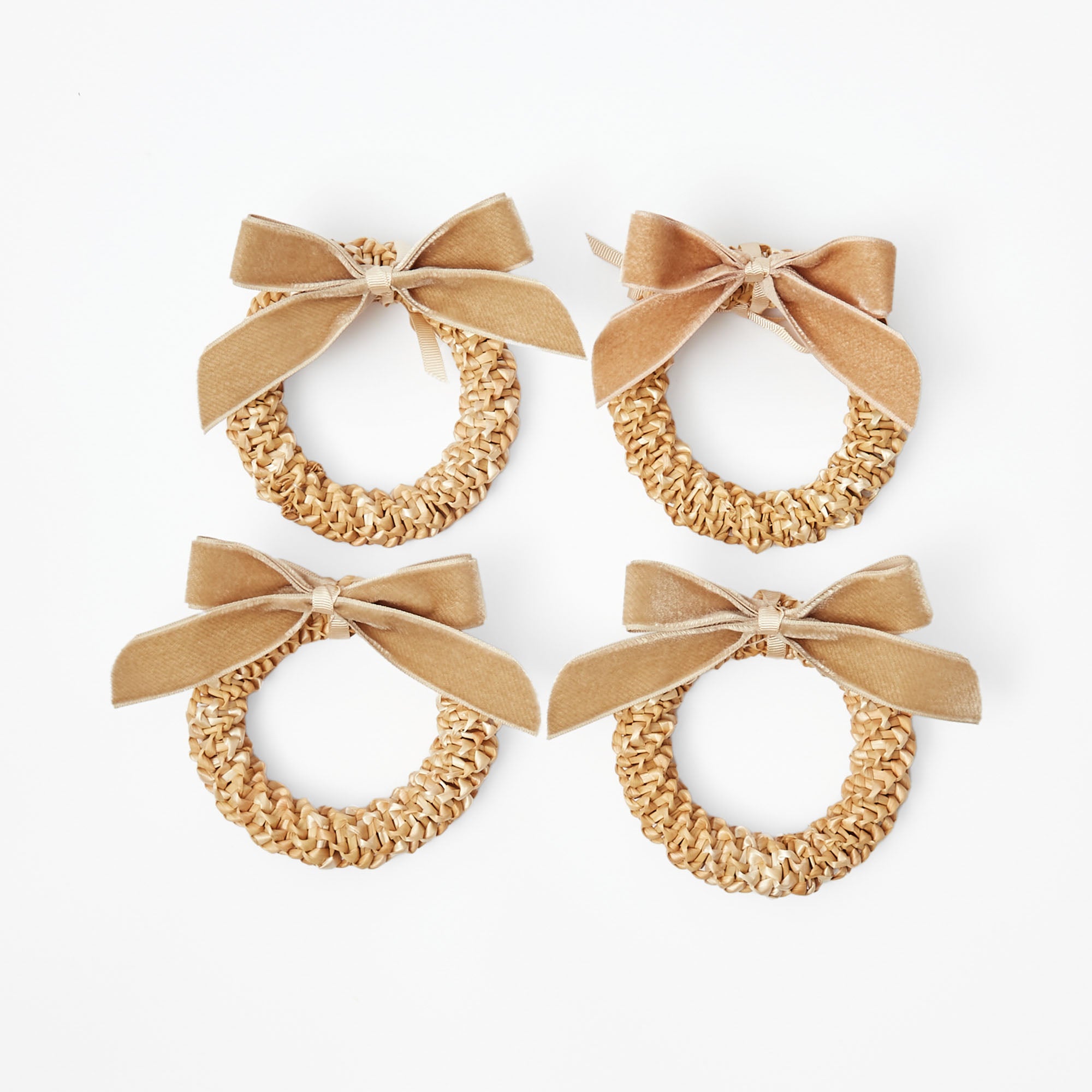 Oat Velvet Mini Bows (Set of 4)