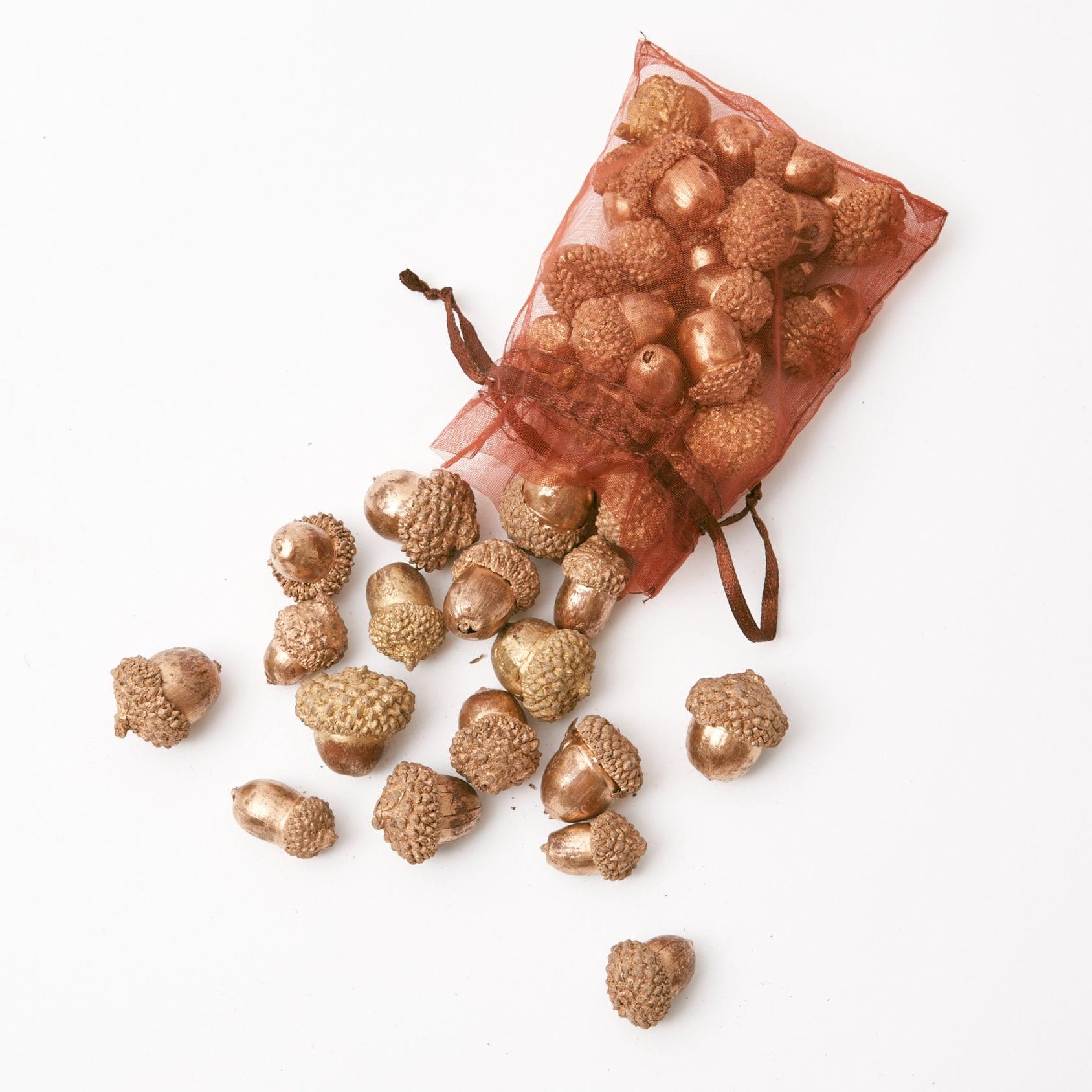 Elegant Mrs. Alice Gold Decorative Acorns: Stunning accents.