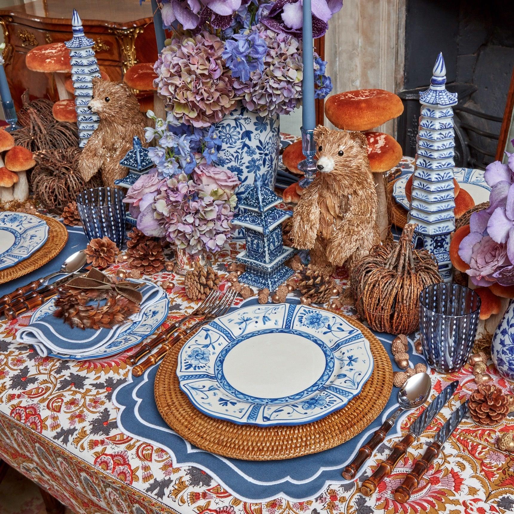 Rustic elegance: Mrs. Alice's Gold Acorns for tabletops.