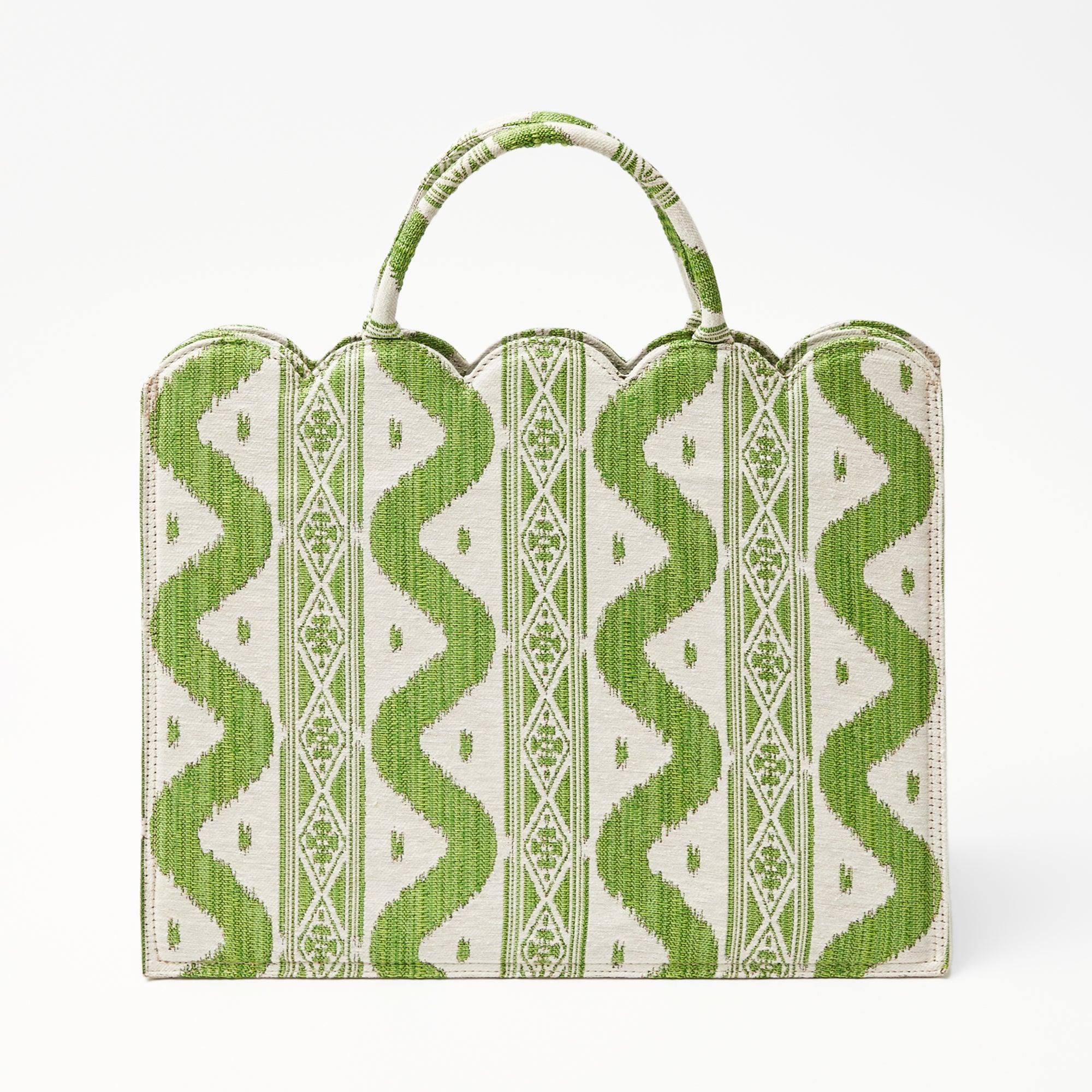 Mrs. Alice Tote Bag (Green Ikat) - Mrs. Alice