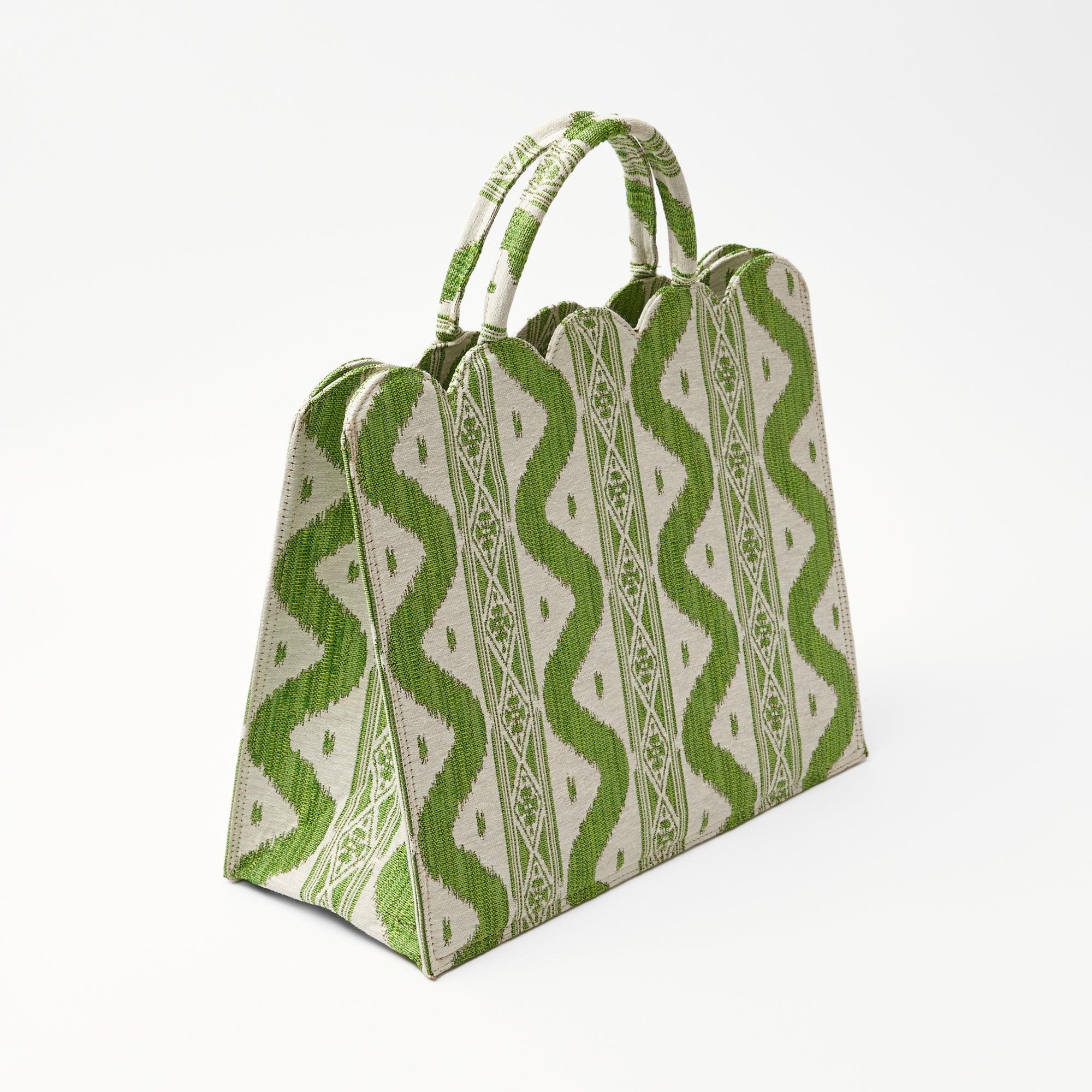 Mrs. Alice Tote Bag (Green Ikat) - Mrs. Alice