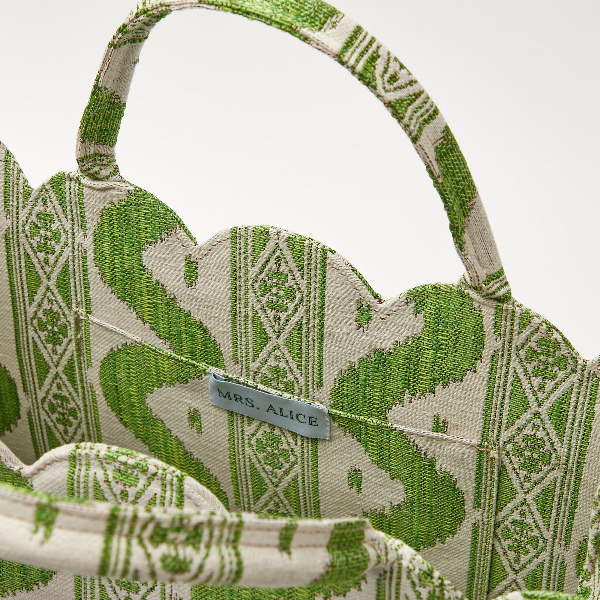 Mrs. Alice Tote Bag (Green Ikat) - Mrs. Alice