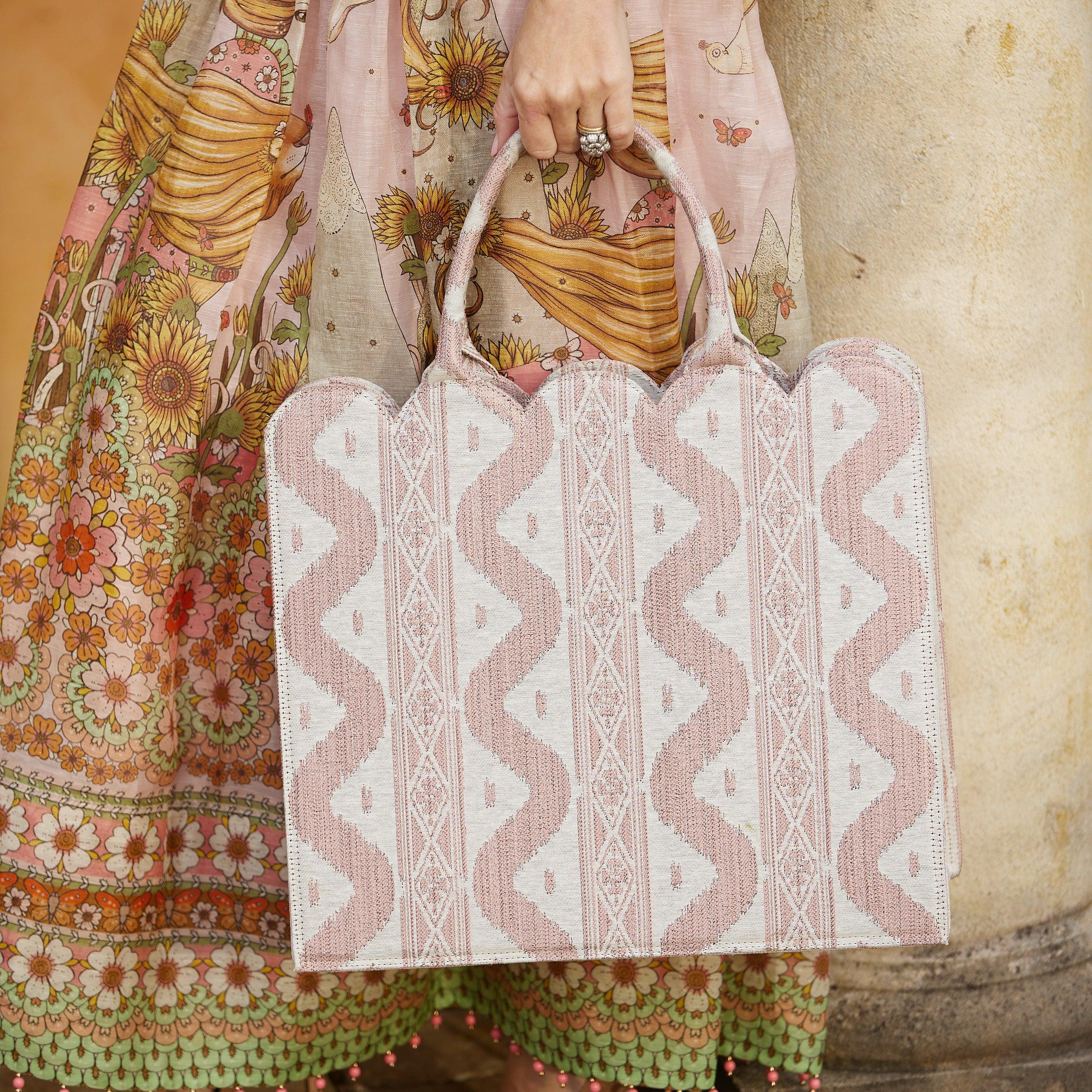 Mrs. Alice Tote Bag (Pink Ikat)