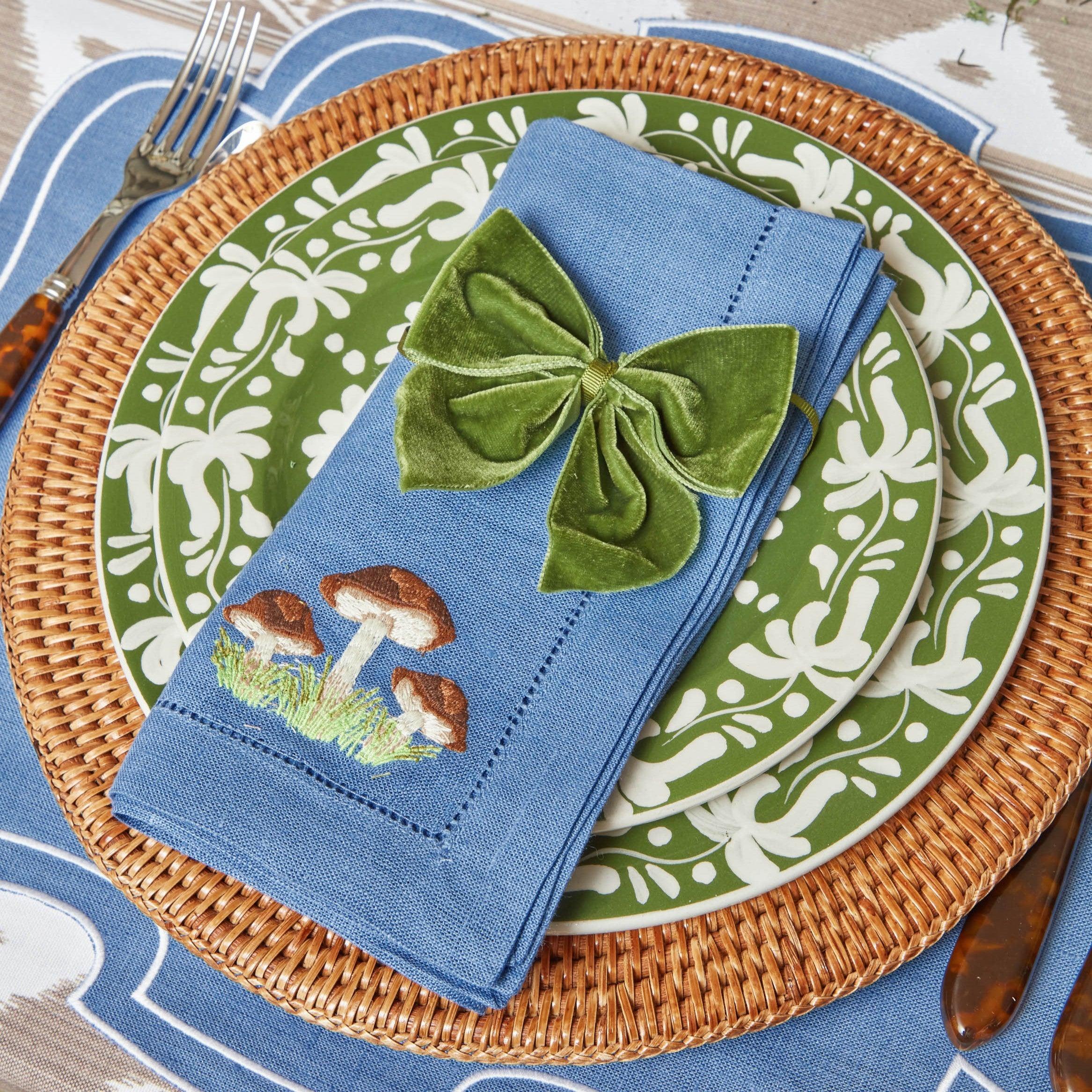 Tommy Bahama Mazarine Upcycled Linen Dinner Napkins - Set of 4