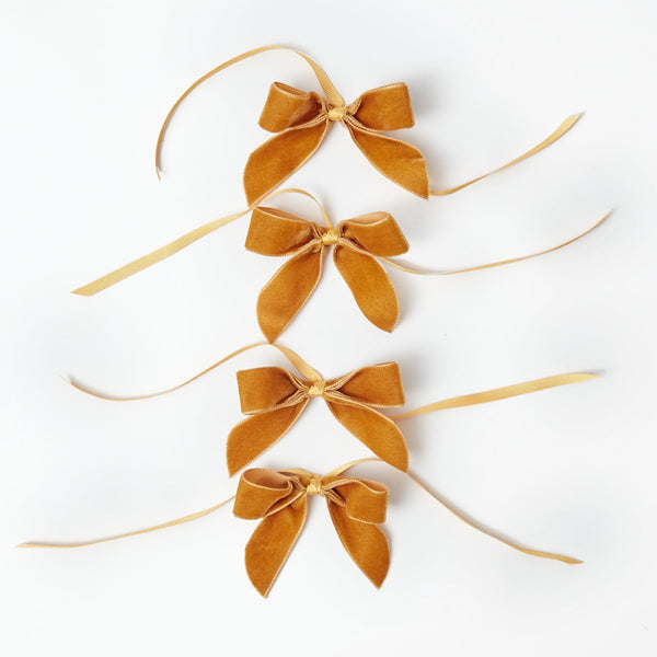 Velvet Mini Bows | Peach