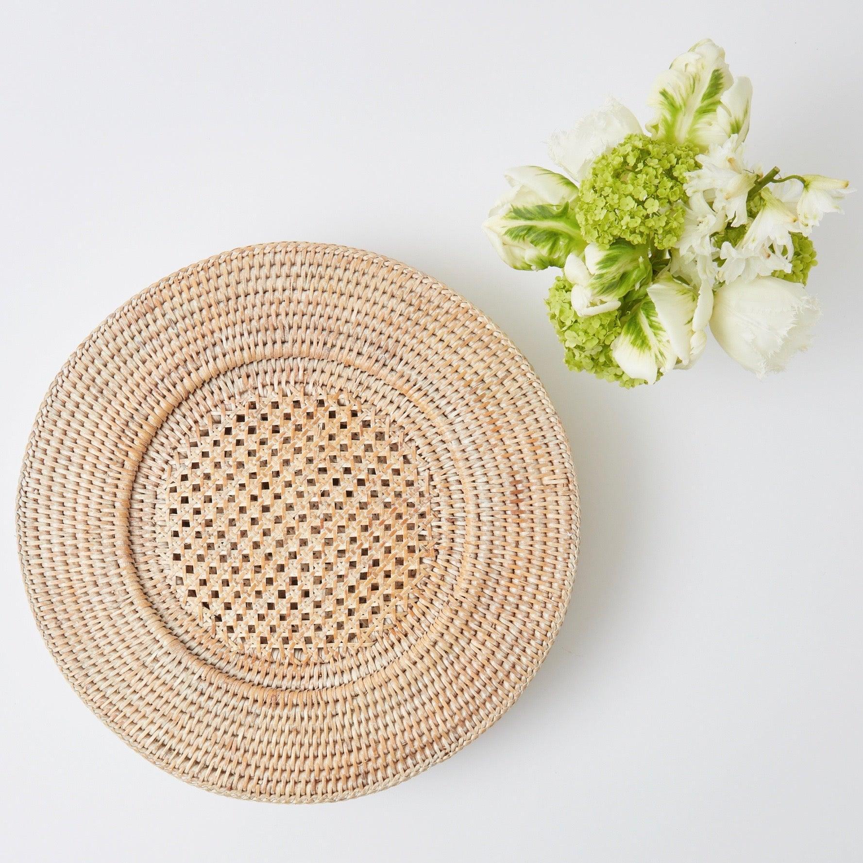 Transform your dining settings with the Natural Rattan Charger Plates Set - a quartet of organic elegance, bringing warmth and texture to your meals.