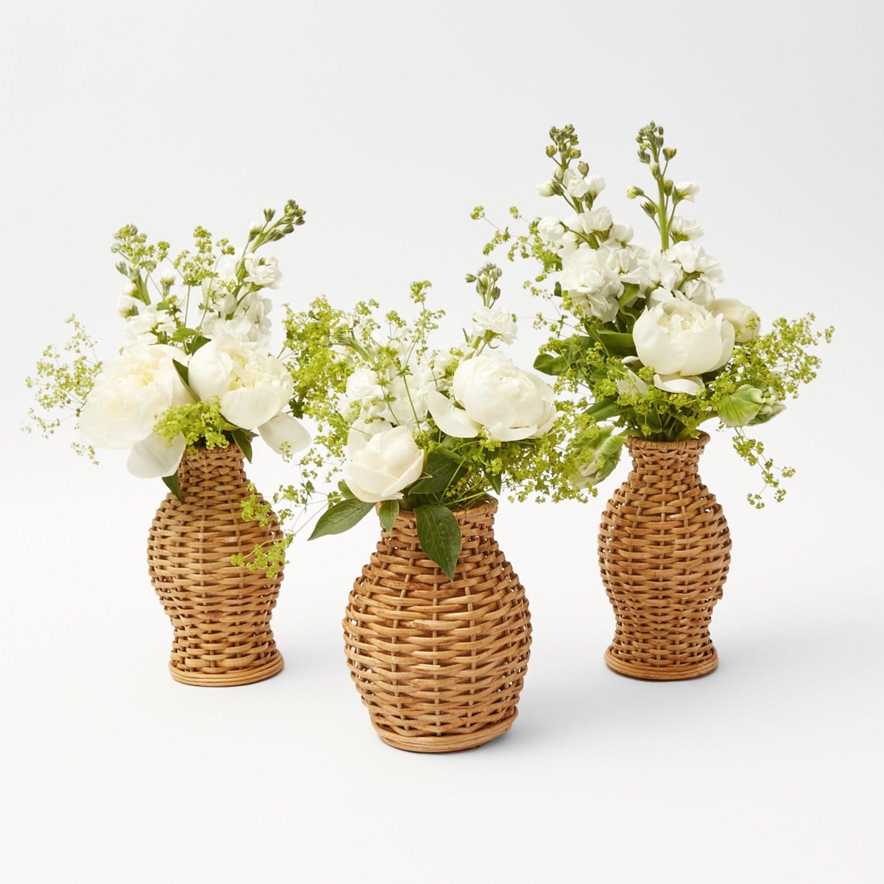 Natural Rattan Vase set: Inviting earthy textures indoors.