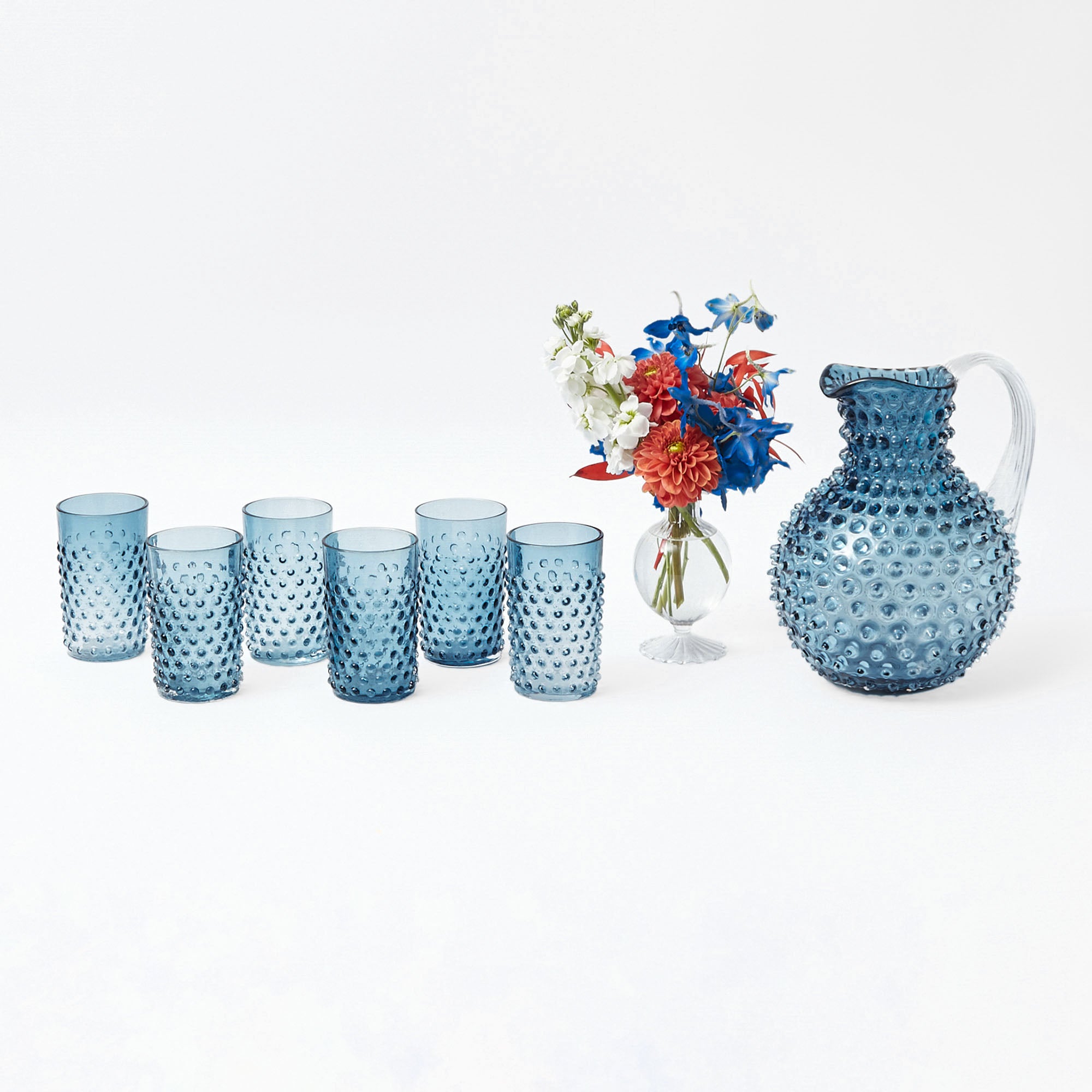 Navy Hobnail Jug