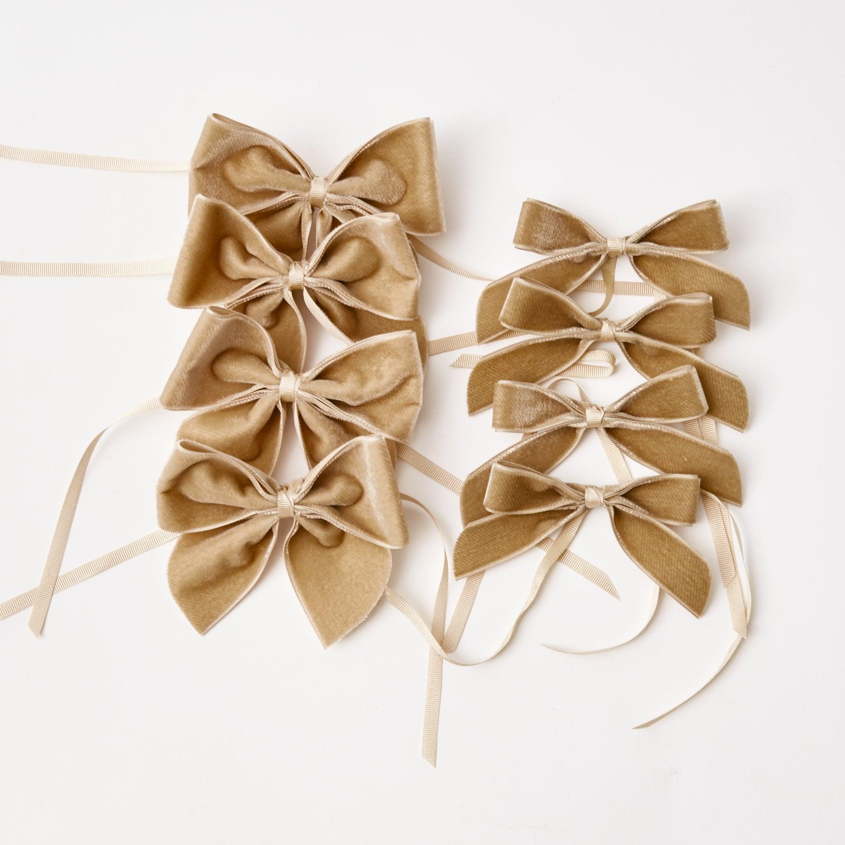 Oat Velvet Mini Bows (Set of 4) - Mrs. Alice