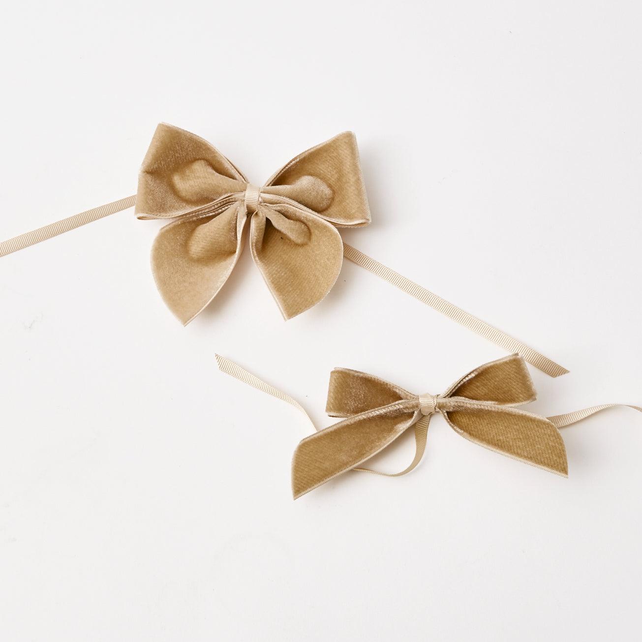 Oat Velvet Mini Bows (Set of 4) - Mrs. Alice