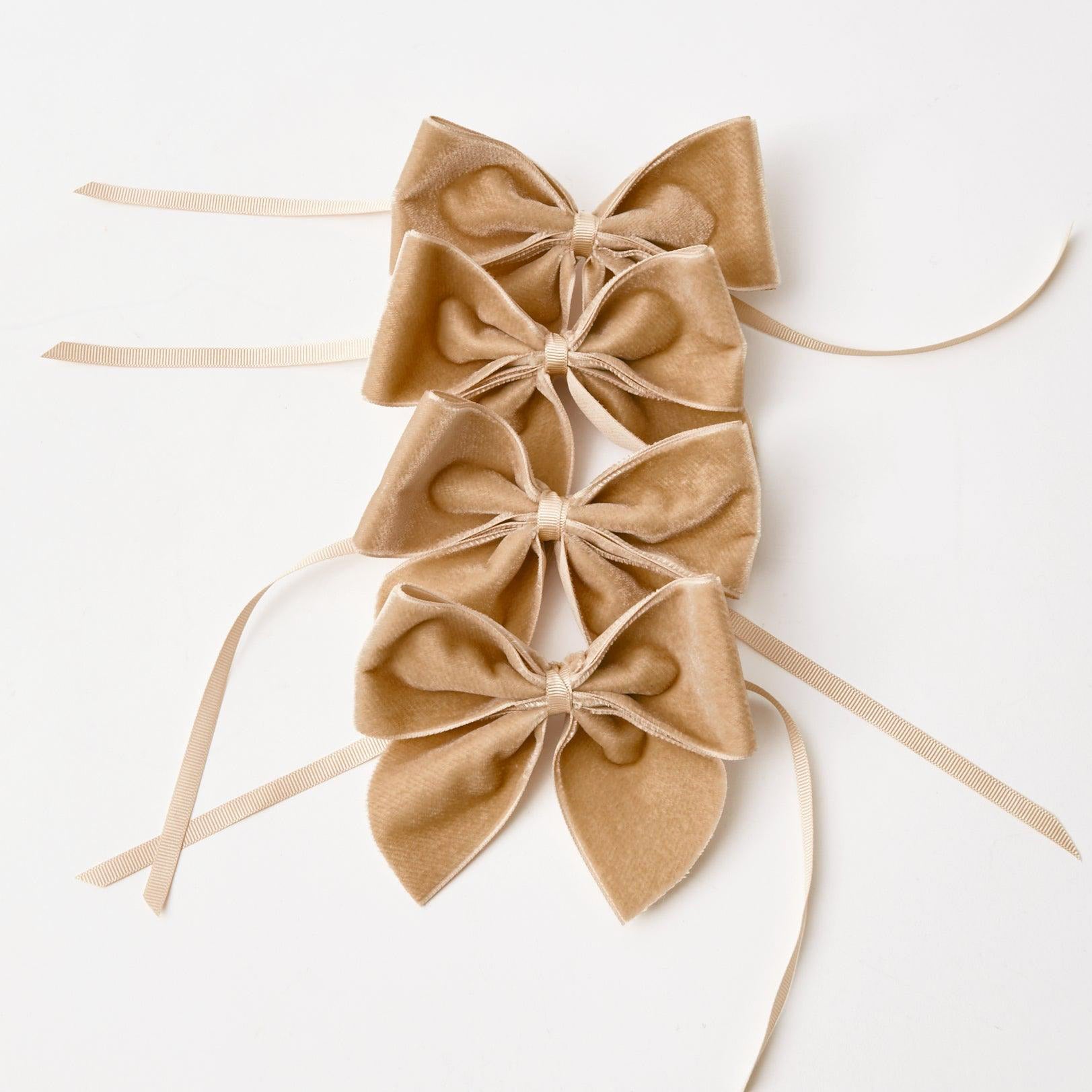 Oat Velvet Napkin Bows (Set of 4)