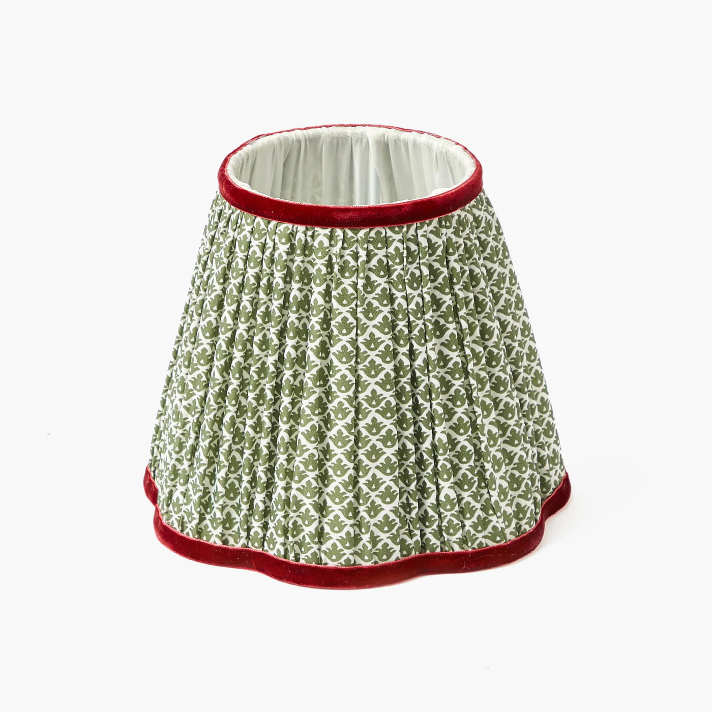 Olive & Red Lotus Lampshade (18cm)