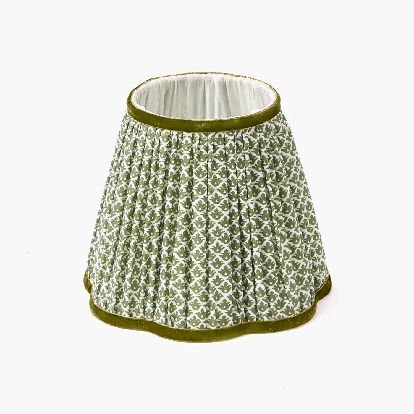 Olive Green Lotus Lampshade (18cm)