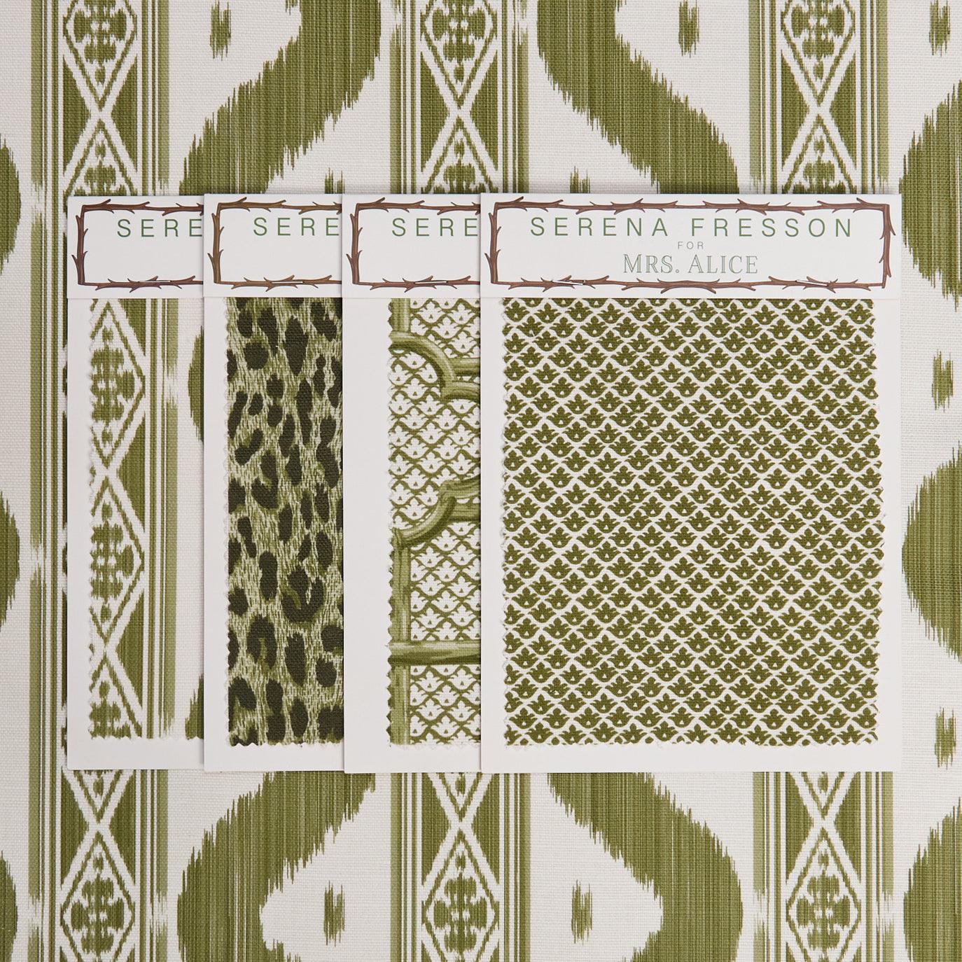 Olive Green Ikat Stripe Fabric - Mrs. Alice