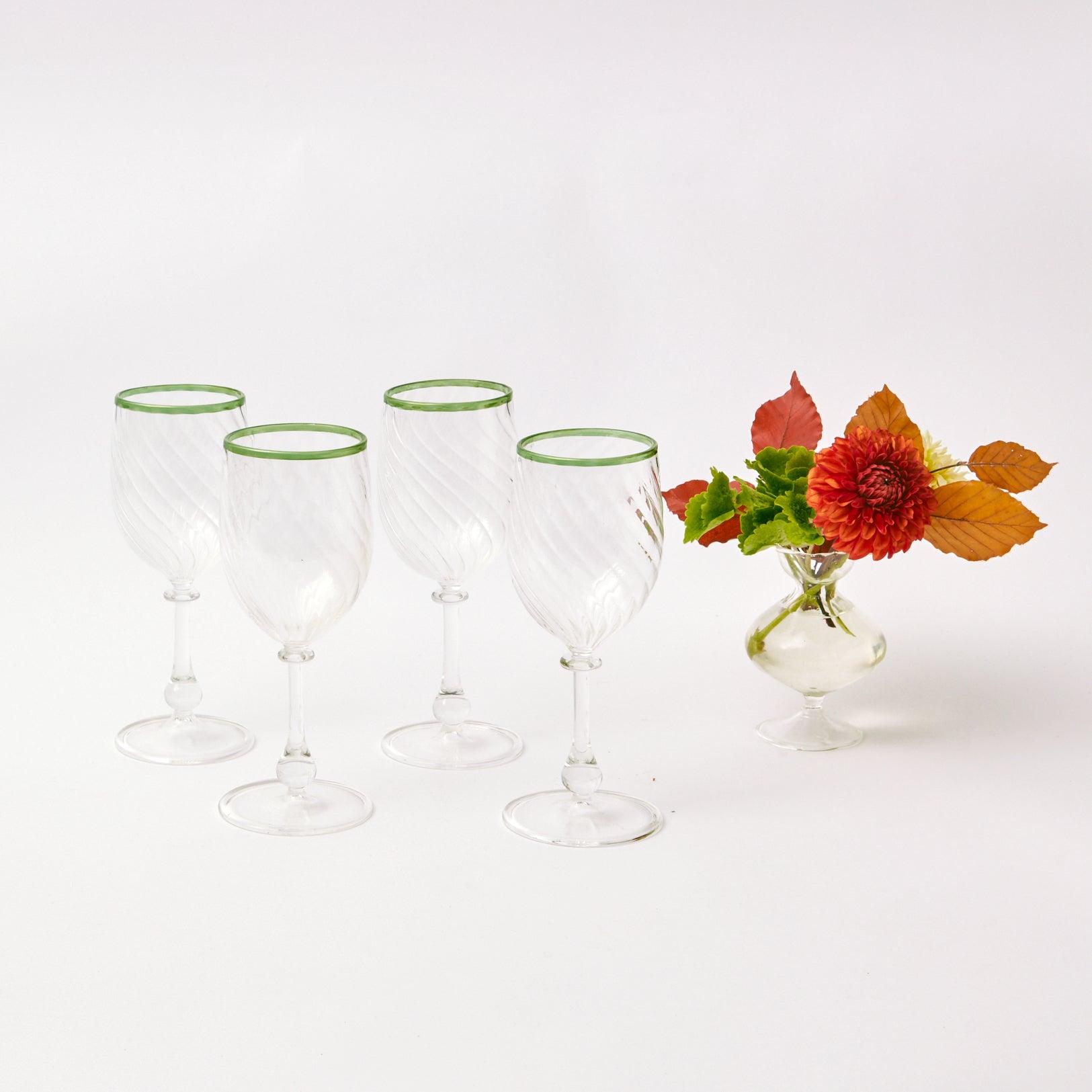 Red Rim Wine Glasses (Set of 4) – Mrs. Alice